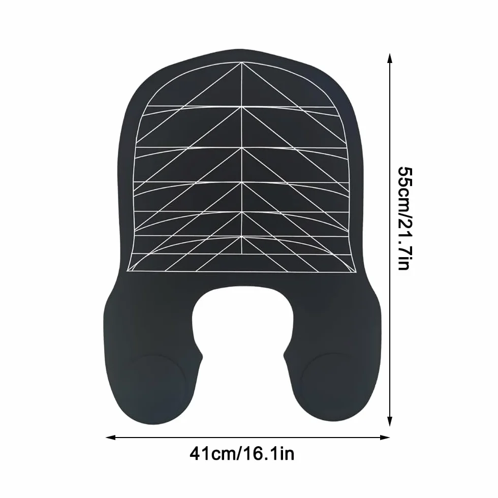 Collier de coupe de cheveux, collier de teinture en silicone imperméable avec directives de coupe angulaire et droite, tapis de coupe de cheveux pour salon de coiffure, salon de coiffure (gris)