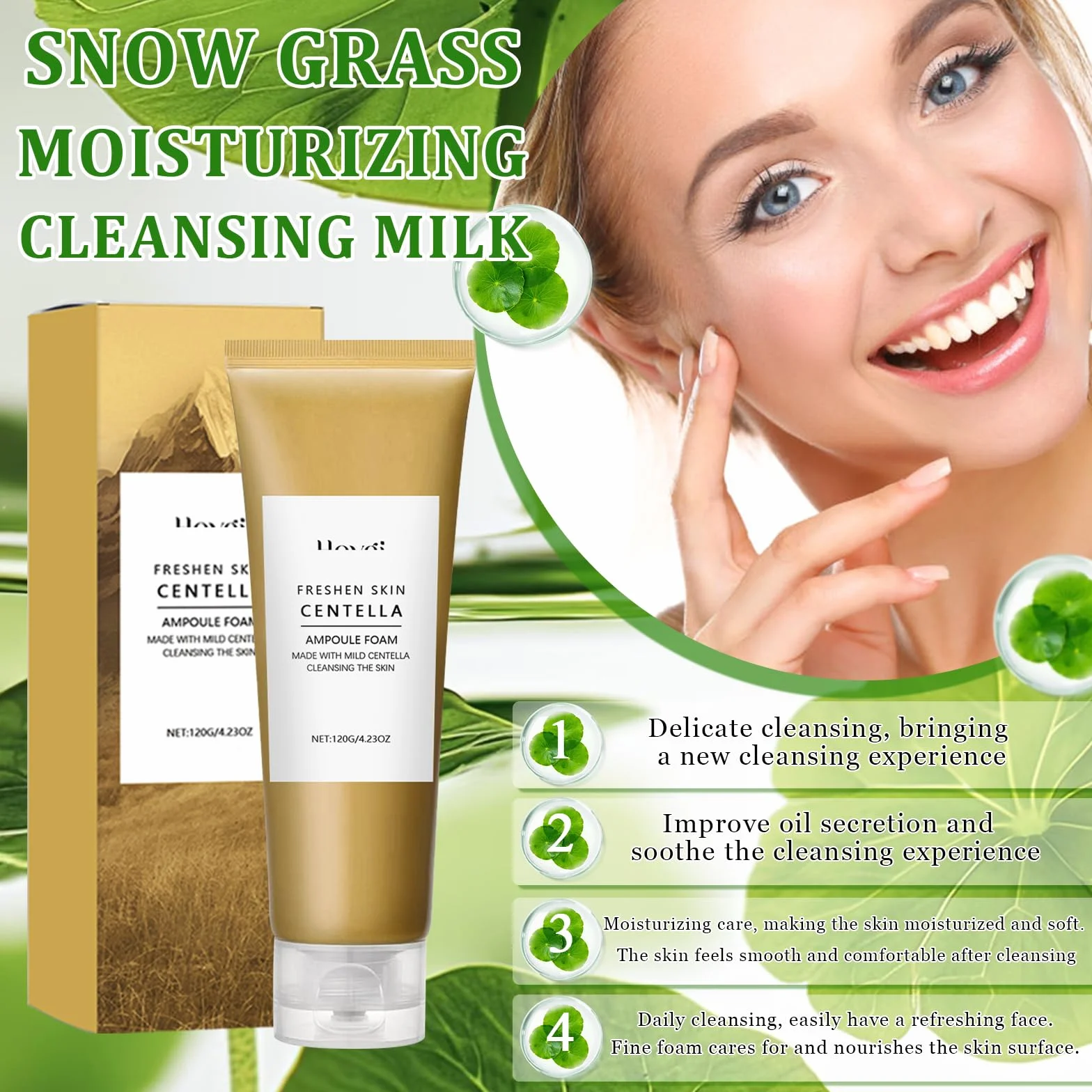 Centella Kit 4 Pièces, Centella Cleansing Oil + Nettoyant Visage + Serum + Stick Mask, Skincare Kit pour Peaux Sensibles