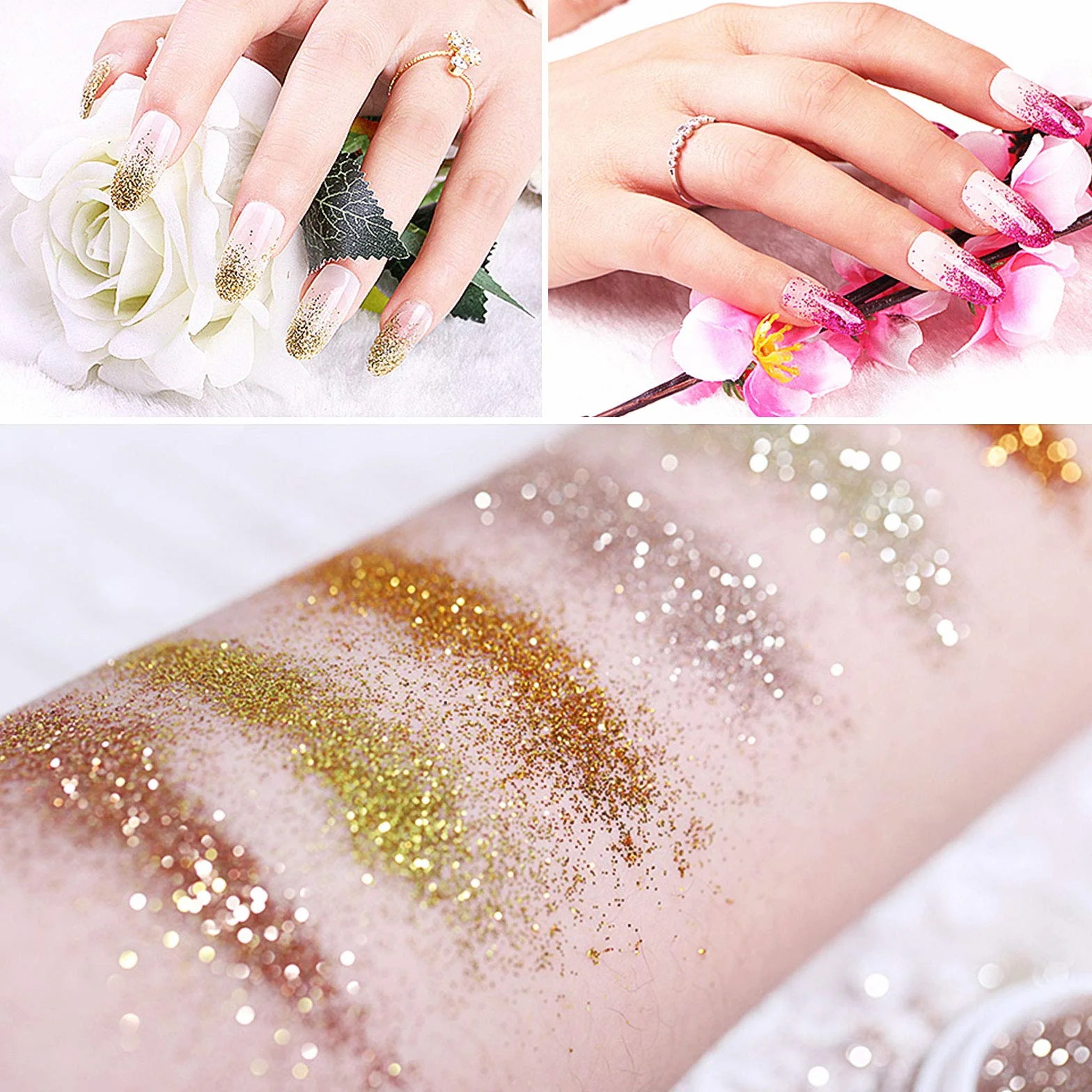 Poudre de Paillettes 36 Couleurs pour Nail Art Maquillage Cosmétiques Glitter Fines Enfant Loisirs Créatifs