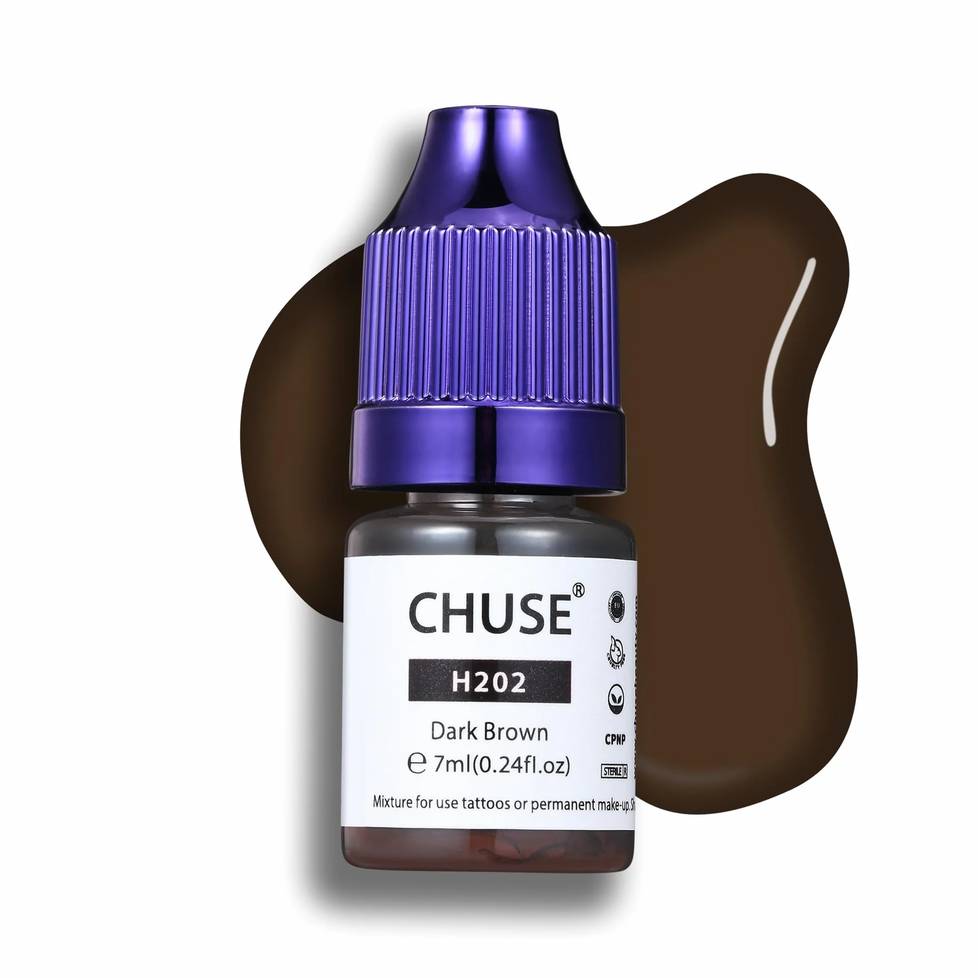 CHUSE Pigments liquides hybrides pour sourcils PMU 0,24 oz/7 ml (H202 Brun foncé)