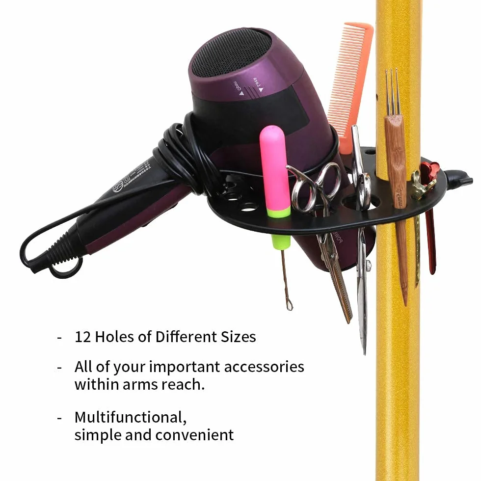 Trépied réglable en acier inoxydable pour perruque de 140 cm avec plateau à outils (tête de mannequin non incluse)