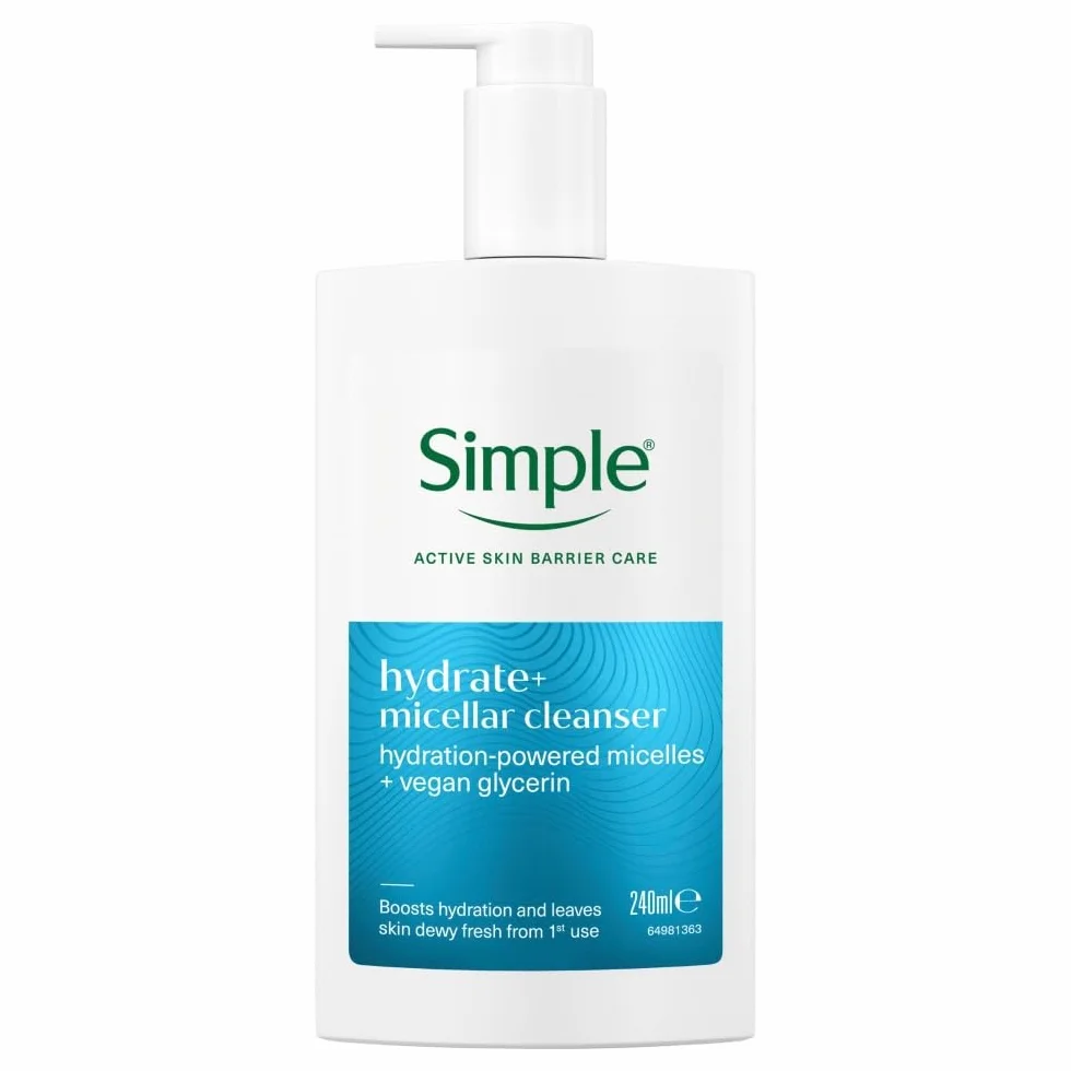 Simple Water Boost Lot de 6 gels nettoyants micellaires pour le visage