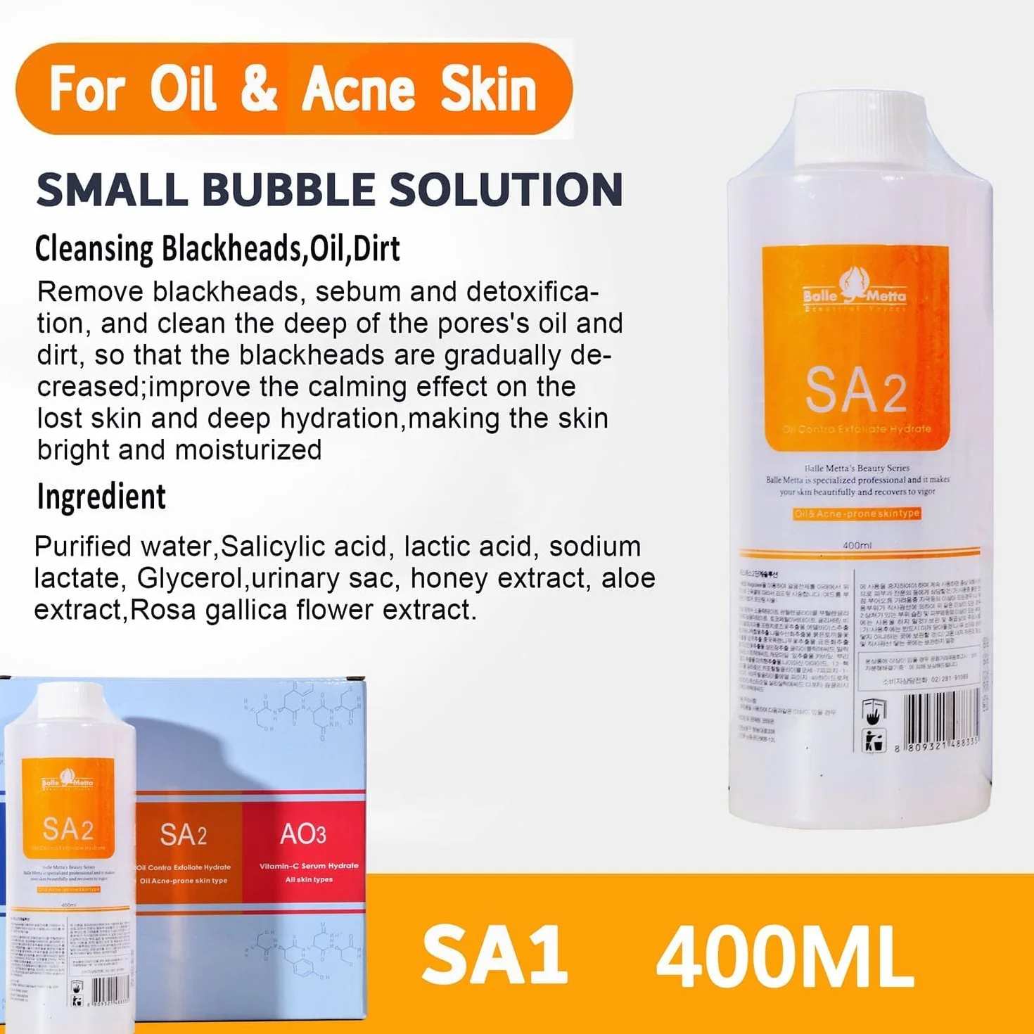 Aqua Peel Solution 400ml Soins de la Peau Faciale Nettoyant Hydratant