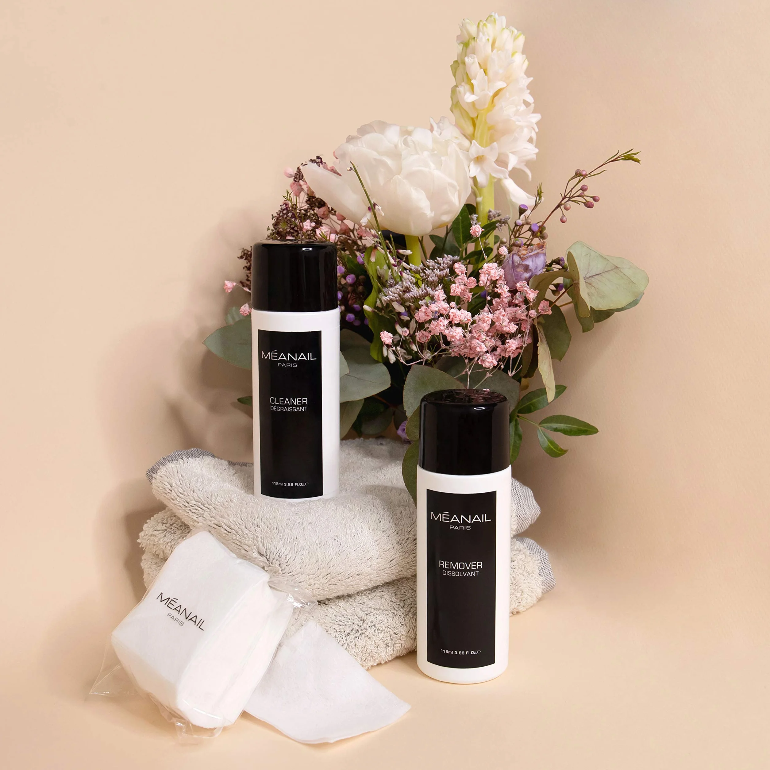 MEANAIL Paris Kit Recharge Manucure Vernis Semi Permanent Accessoires Pose et Dépose Préparation des Ongles Base Top Coat Primer Cruelty Free Vegan