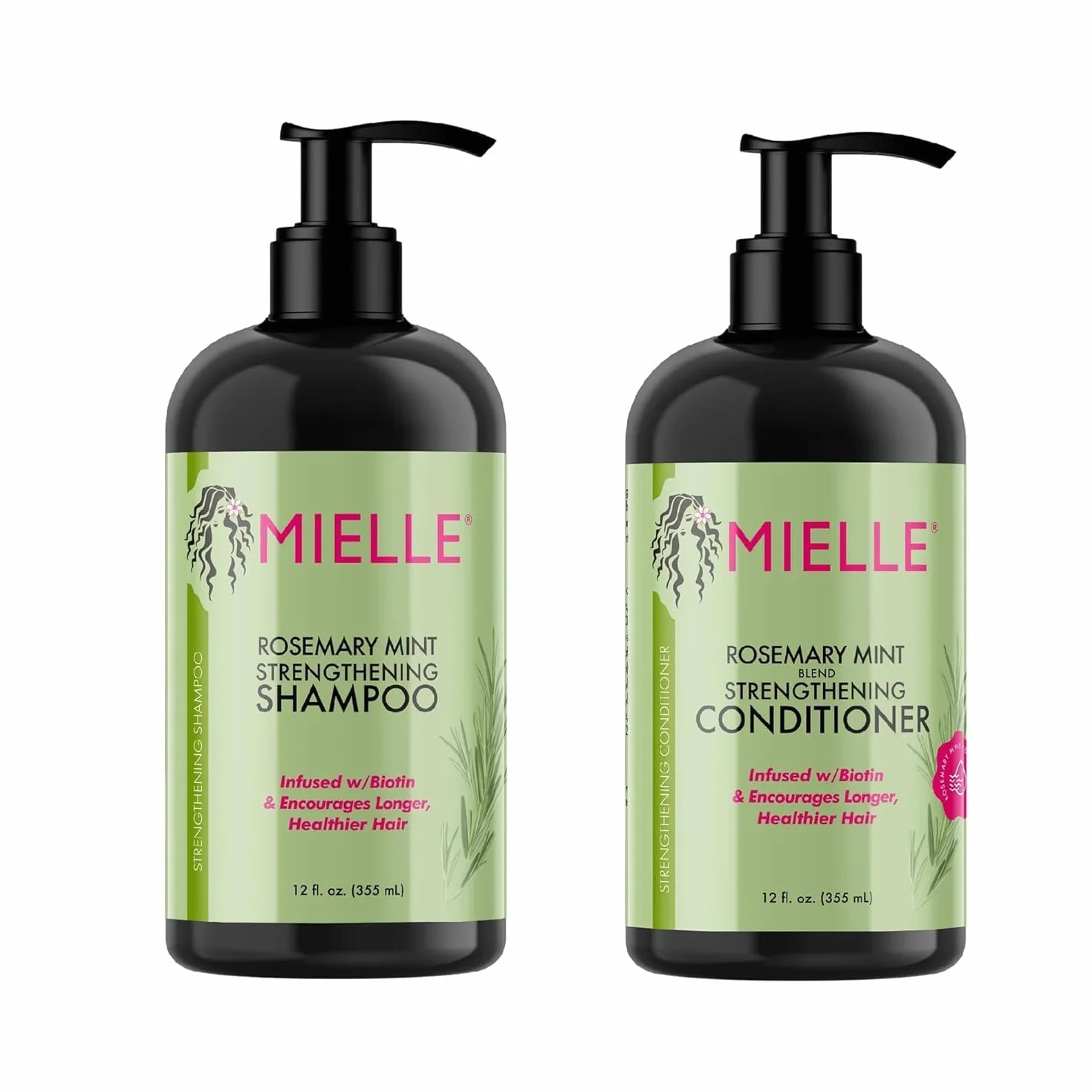 Mielle Romarin Menthe Infusé à la biotine Shampooing et Revitalisant Ensemble de 2