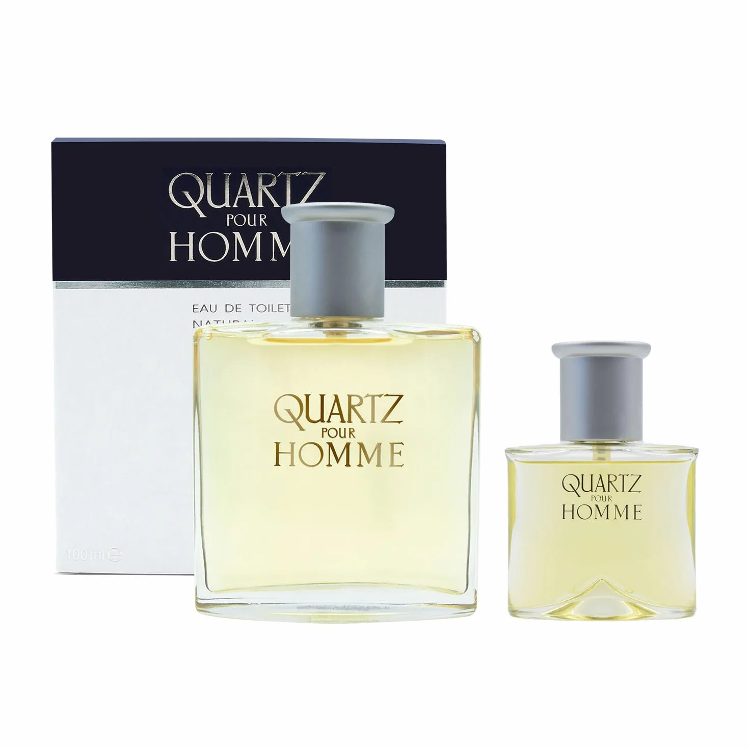 MOLYNEUX - Lot de 2 - Eau de parfum homme Quartz Homme 100ml et son format voyage 30ml, frais et aromatique, made in France