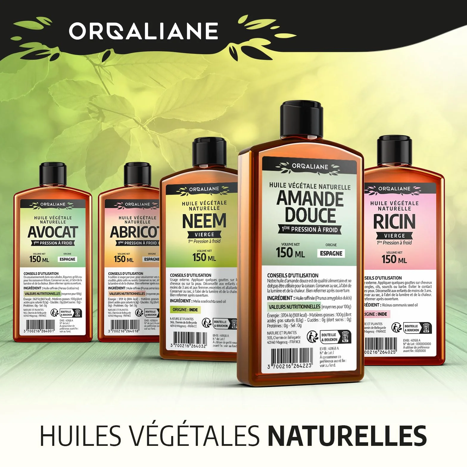 Huile d'Amande Douce 900 ml 100% Naturelle Pression à froid