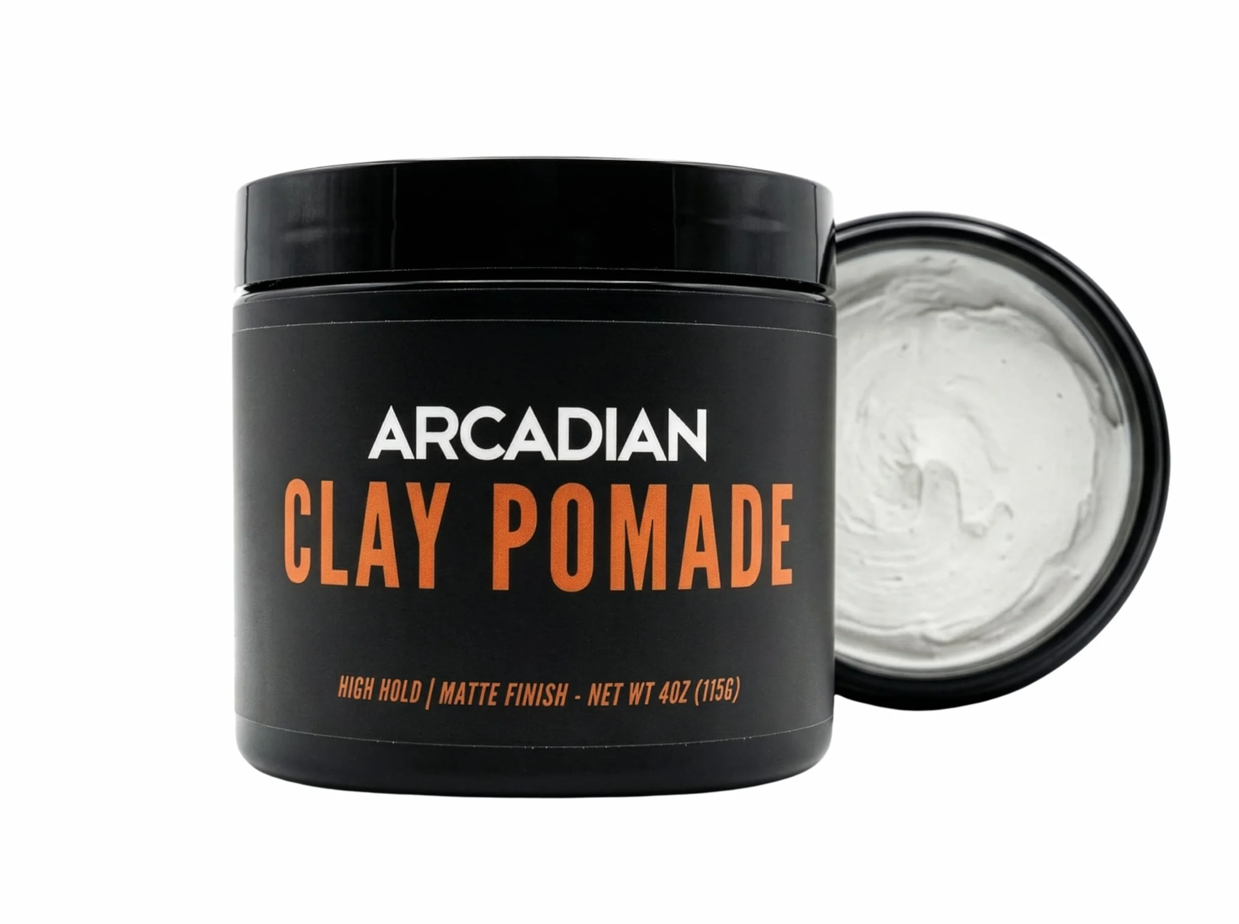 Arcadian Grooming Matte Clay Pomade Hair Styling Product for Men – Strong Hold, Matte Finish, Natural Texture – Water Based Hair Clay – 113g