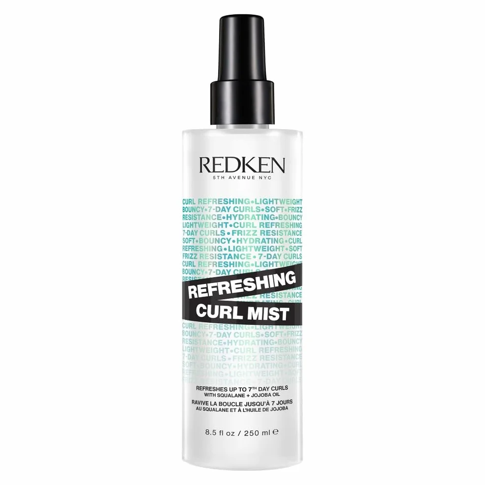REDKEN, Brume Revitalisante Vegan, Hydrate & Rafraîchit les Boucles, Formule à l'Huile de Jojoba & Squalane, Cheveux Bouclés, Frisés & Crépus, Sans Silicone & Sans Sulfate, Hybrid Curl Stylers, 250ml