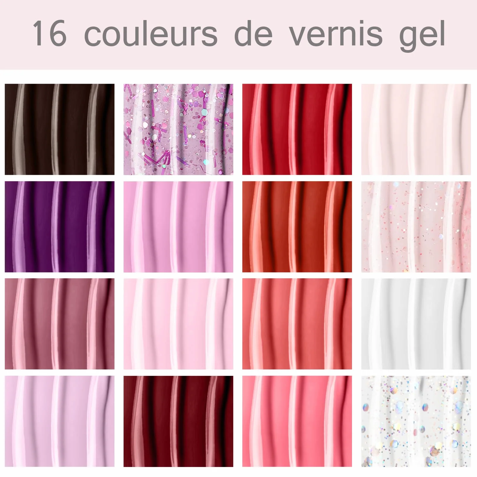 VANREESA Kit Vernis Semi Permanent Complet, 16 Couleurs Vernis Gel U V Semi Permanent avec Lampe à Ongles 48W U V LED et Décoration et Outils pour les Ongles, Cadeau pour les Femmes
