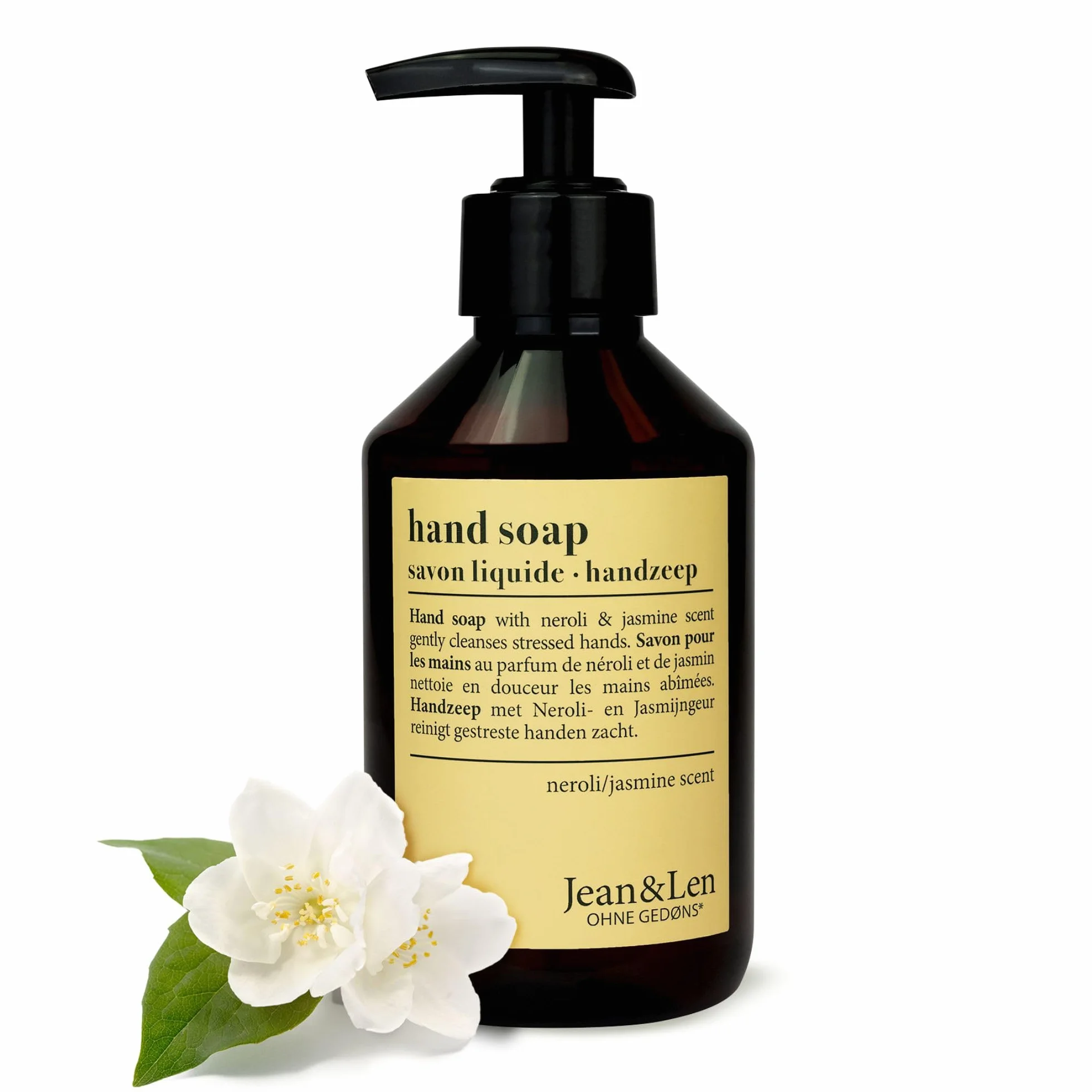 Jean & Len Savon mains Néroli & Jasmin, 250 ml, sans parabènes, végane
