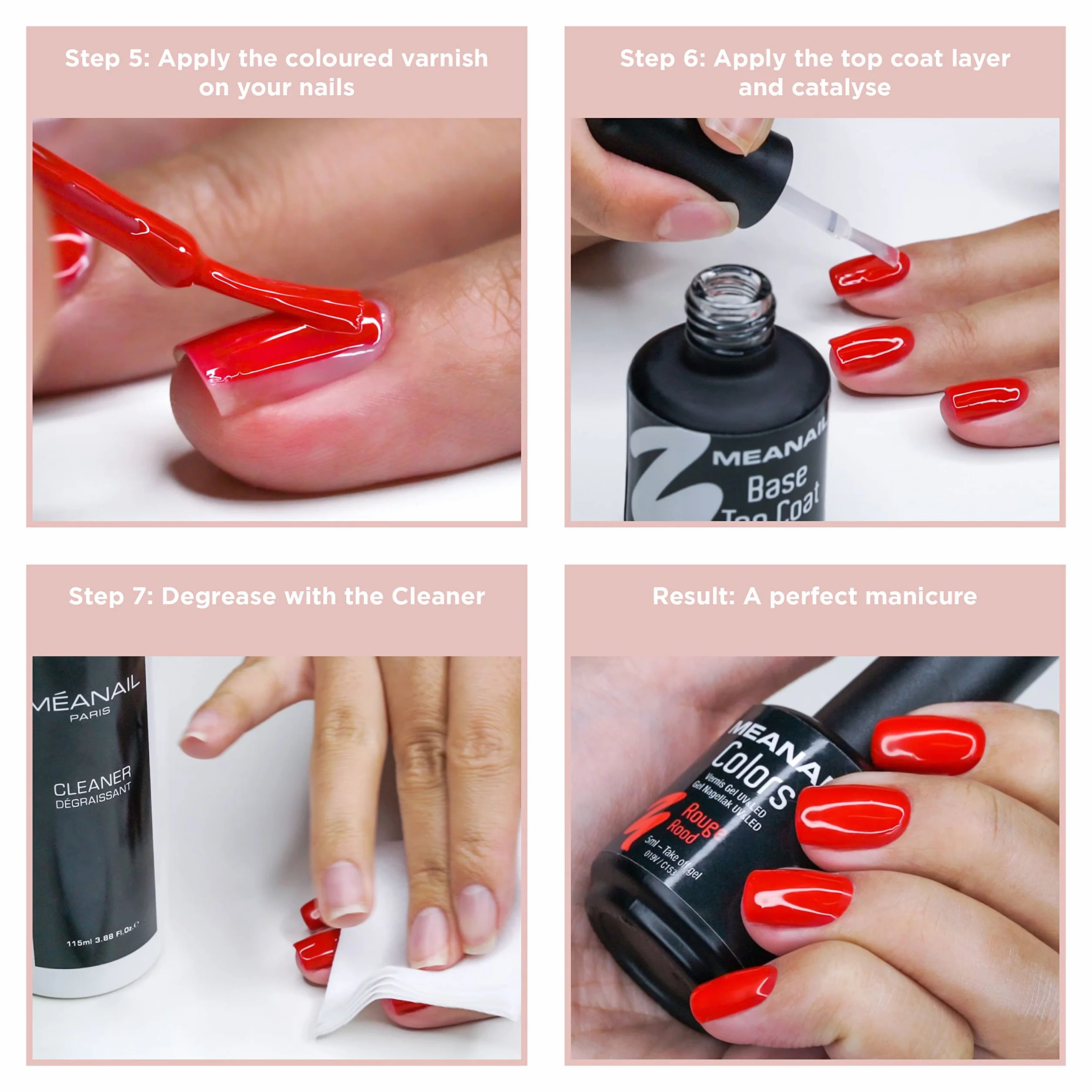 MEANAIL Paris Kit Manucure Complet Vernis Semi Permanent Lampe LED 6 Vernis à Ongles Coffret Sphère