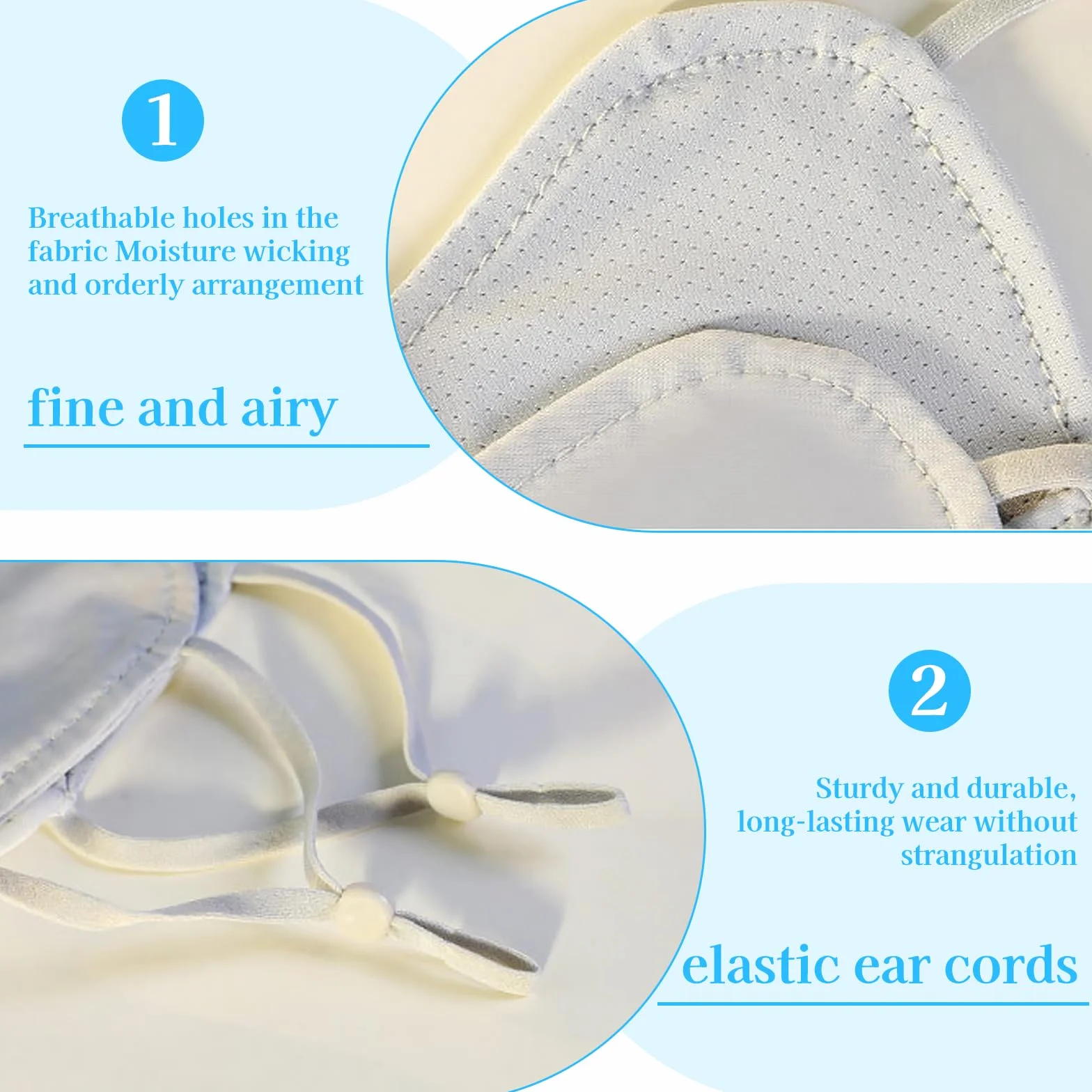 Masques de Protection Solaire Réutilisables Anti Pollution avec Boucles d'Oreilles Réglables pour Vélo