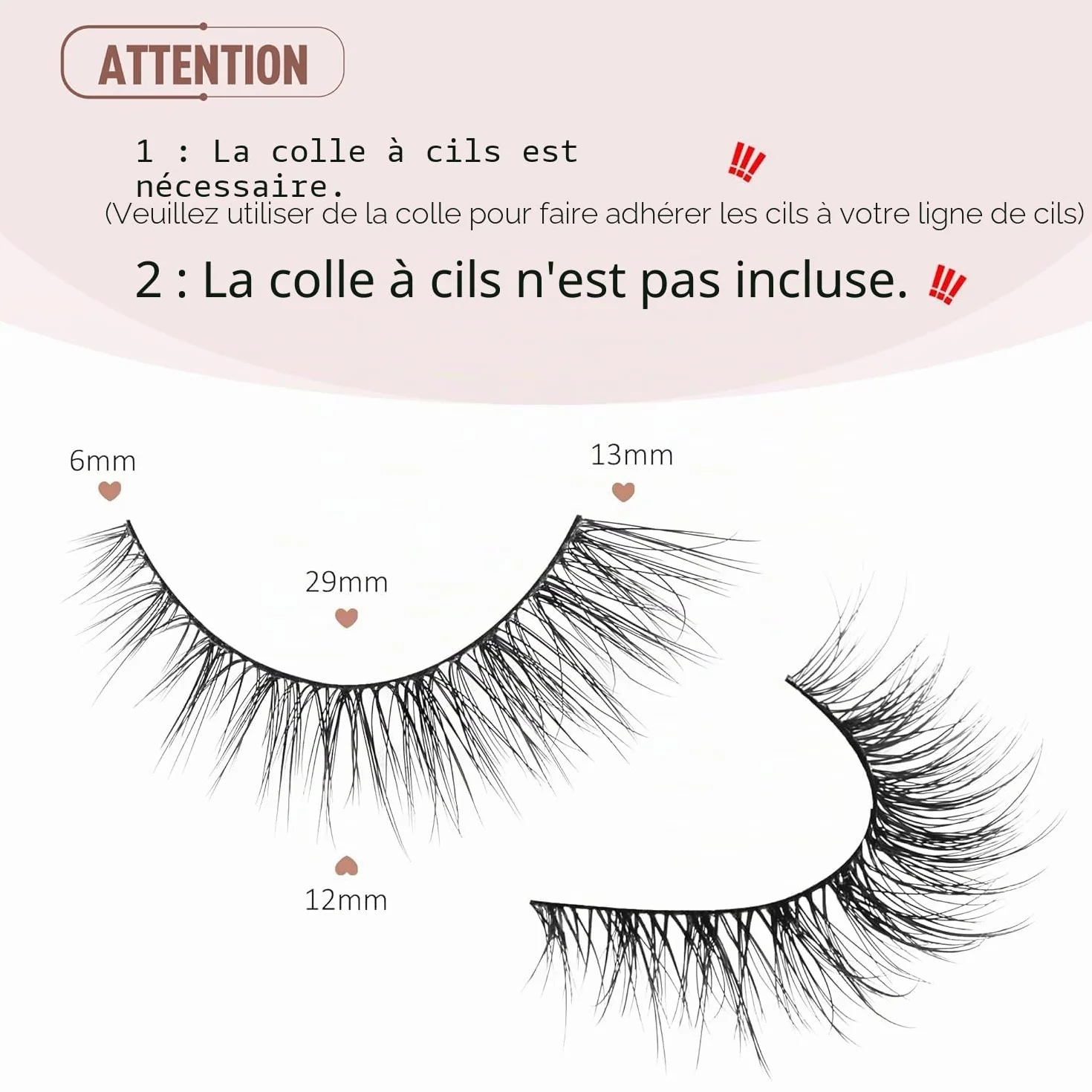 Onlyall Naturel Faux Cils Évasés 7 Paires