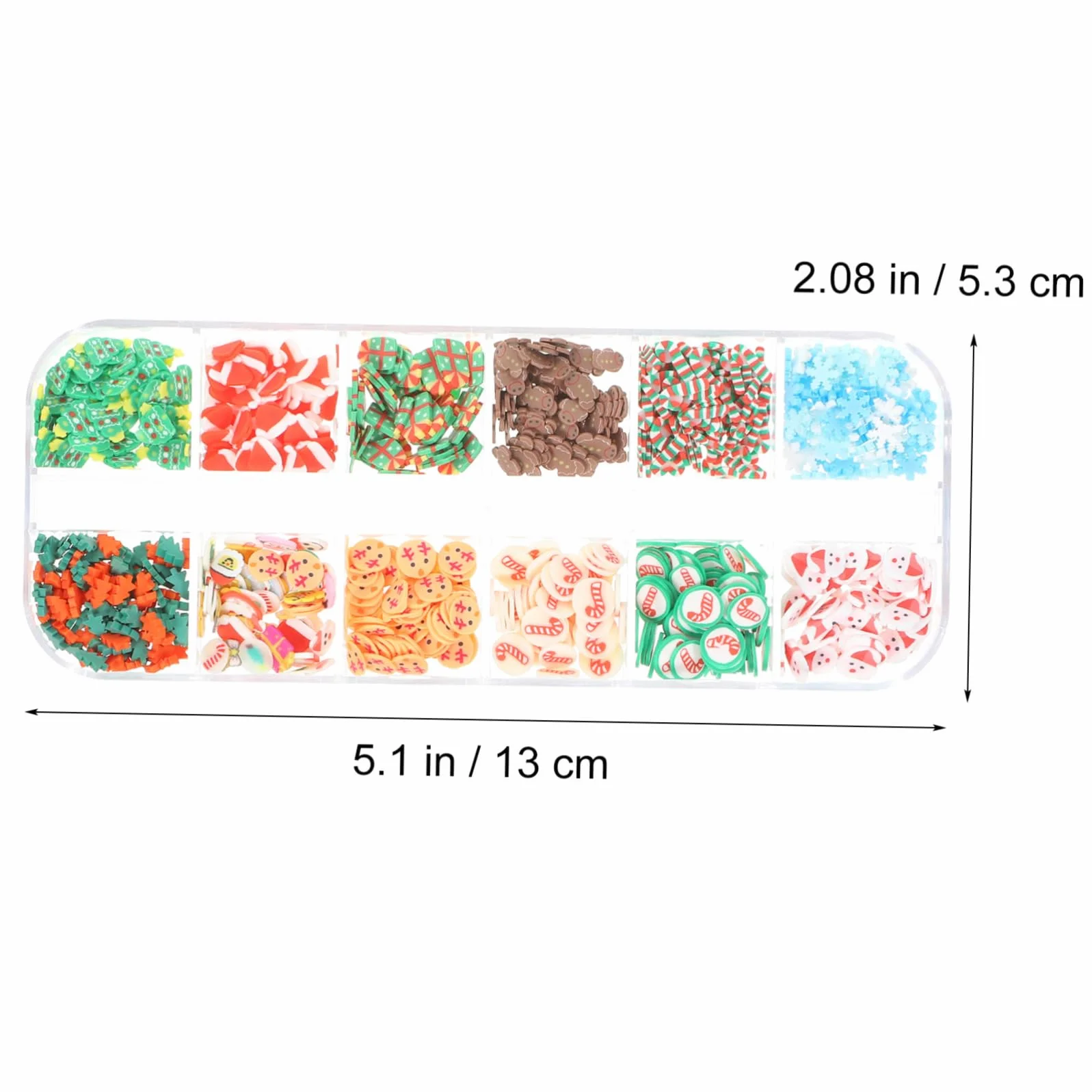 Ciieeo 2 Boîtes Paillettes Nail Art Noël Argile Polymère Ongles Acrylique