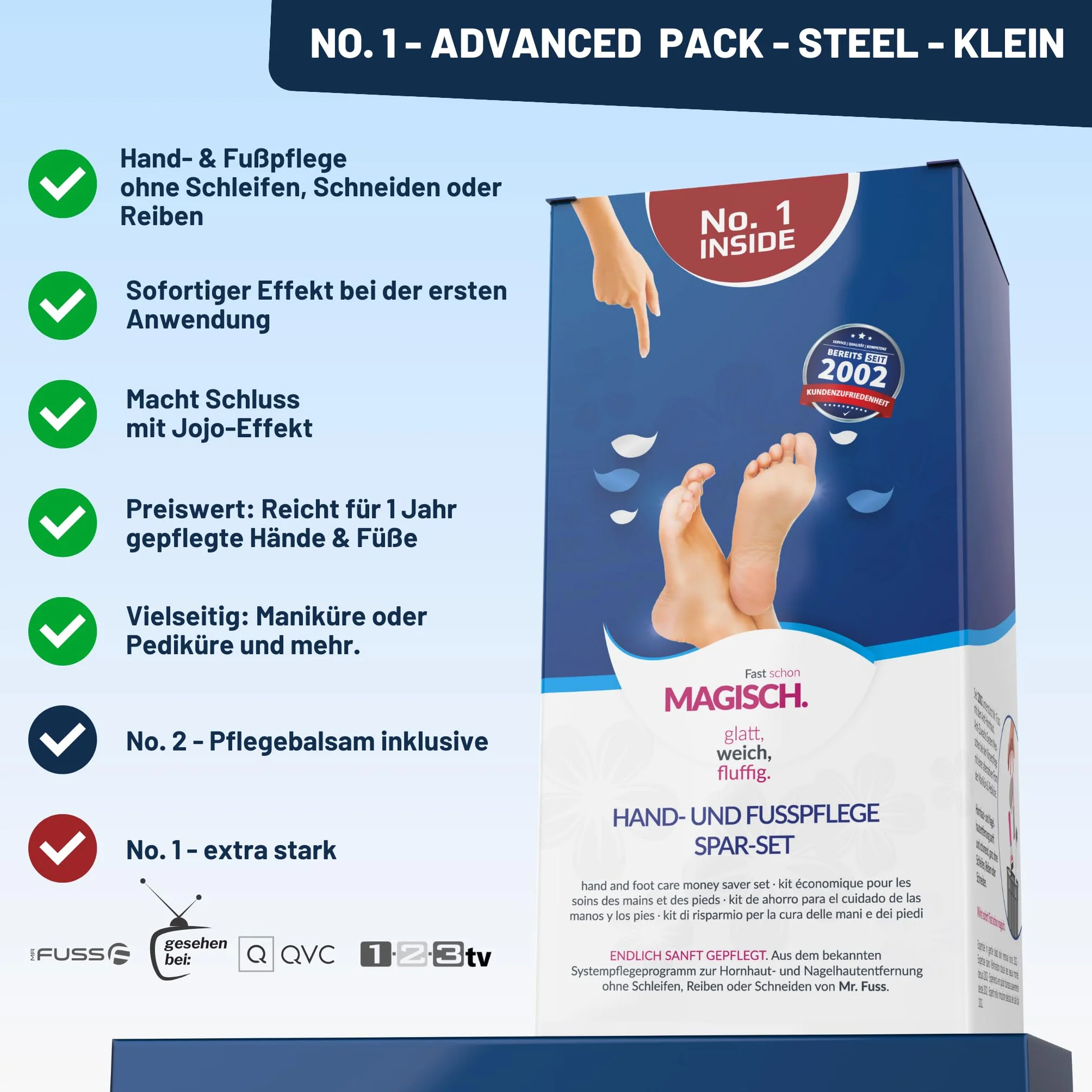 Mr. Fuss No. 1 Solution anti-callosités acier éliminer callosités cuticules