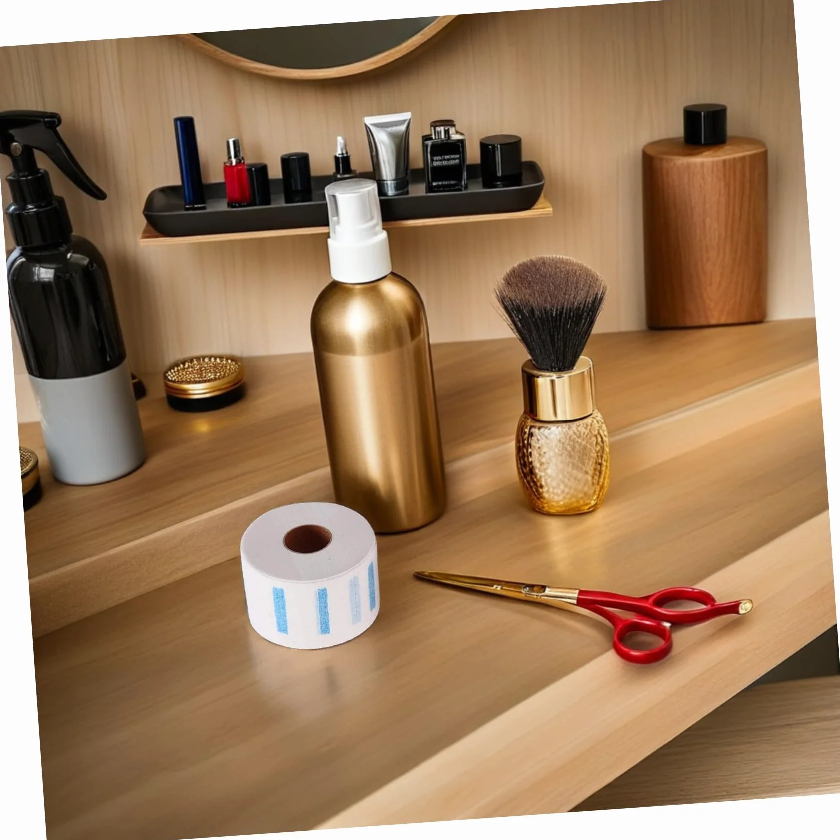 Bandes de Cou en Papier Jetable Blanc 5 Pièces, Tour de Cou Extensible pour Coloration et Permanente, Protection Étanche pour Salon de Coiffure
