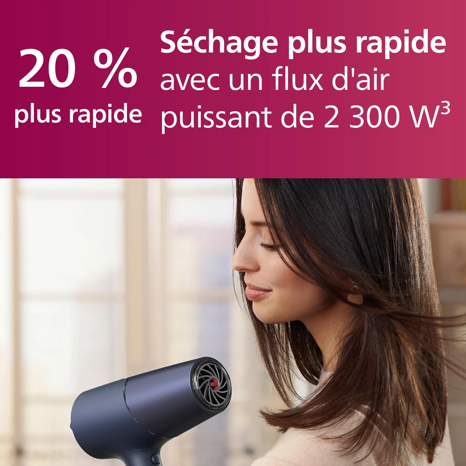 Philips 5000 Series BHD510/20 sèche-cheveux 2300 W ionique ThermoShield bleu métallique avec concentrateur 9 mm 11 mm diffuseur