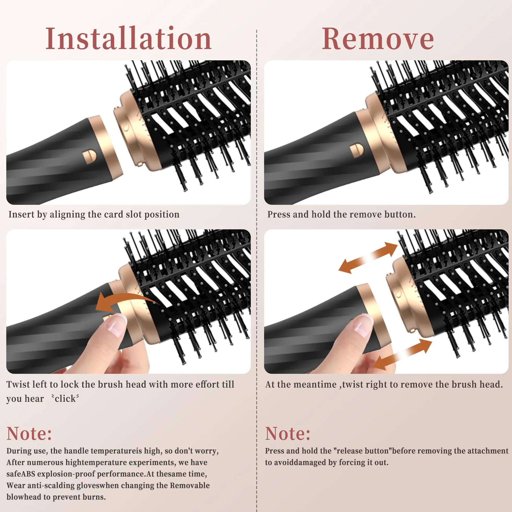 OKWRAP Air Styler 6 en 1 Brosse Soufflante Seche Cheveux Fer a Boucler Set de Coiffure