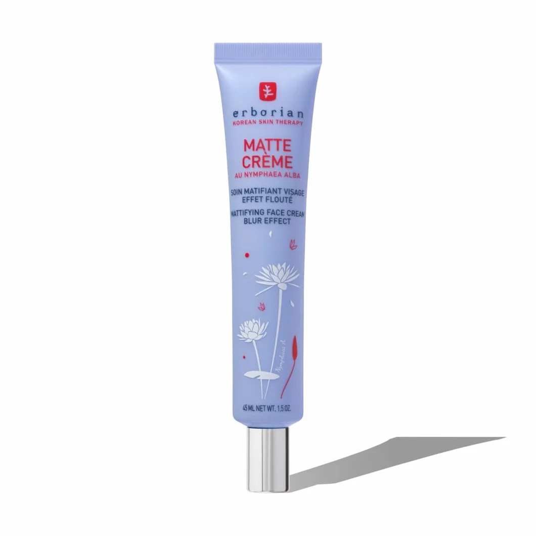 Erborian - Matte Crème - Base de Teint Matifiante Visage 5-en-1 - Soin Effet Flouté, Affine le Grain de Peau, Prépare au Maquillage - Soin Coréen