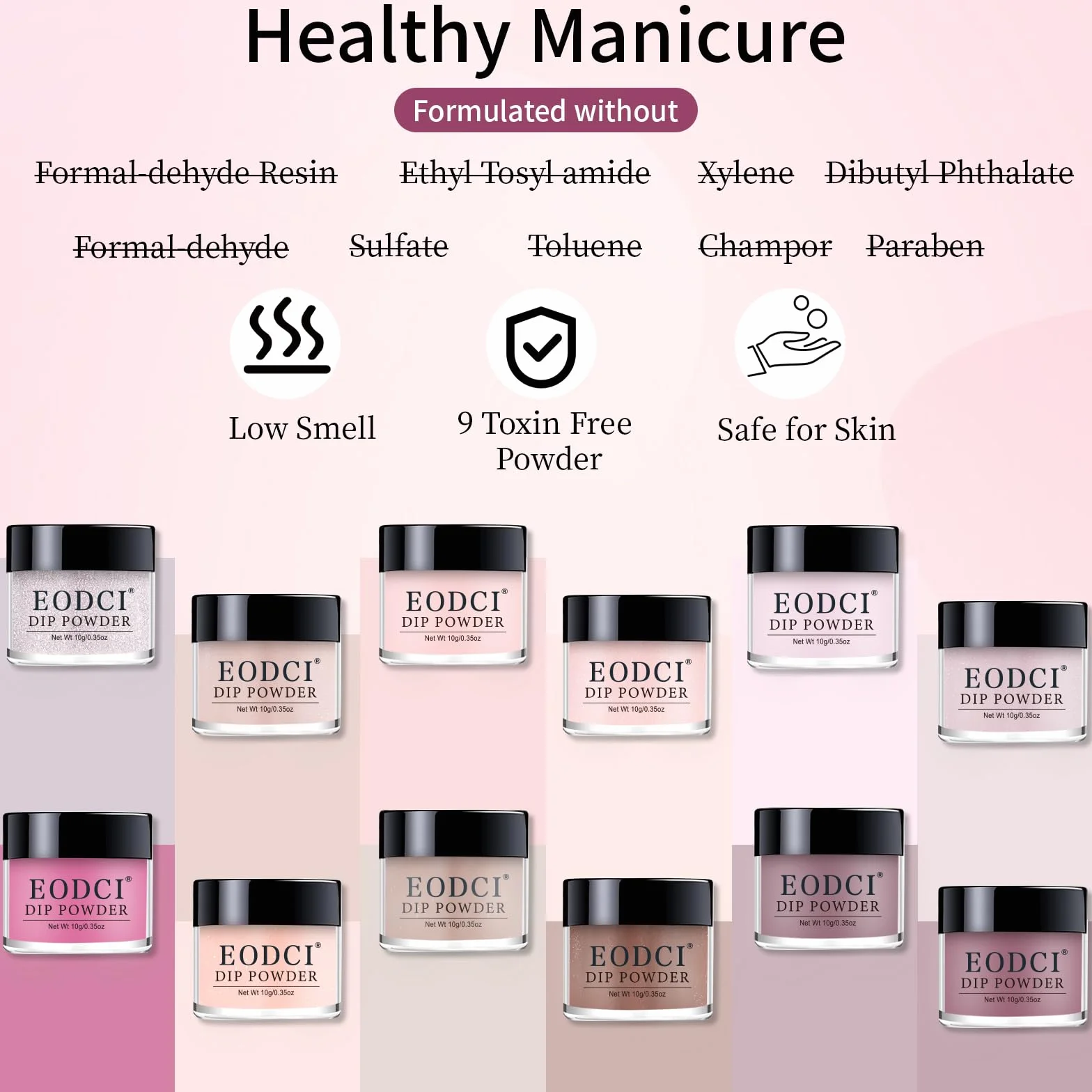 Eodci Kit de poudre à tremper pour ongles 12 couleurs rose nude gris manucure française DIY sans lampe UV/LED