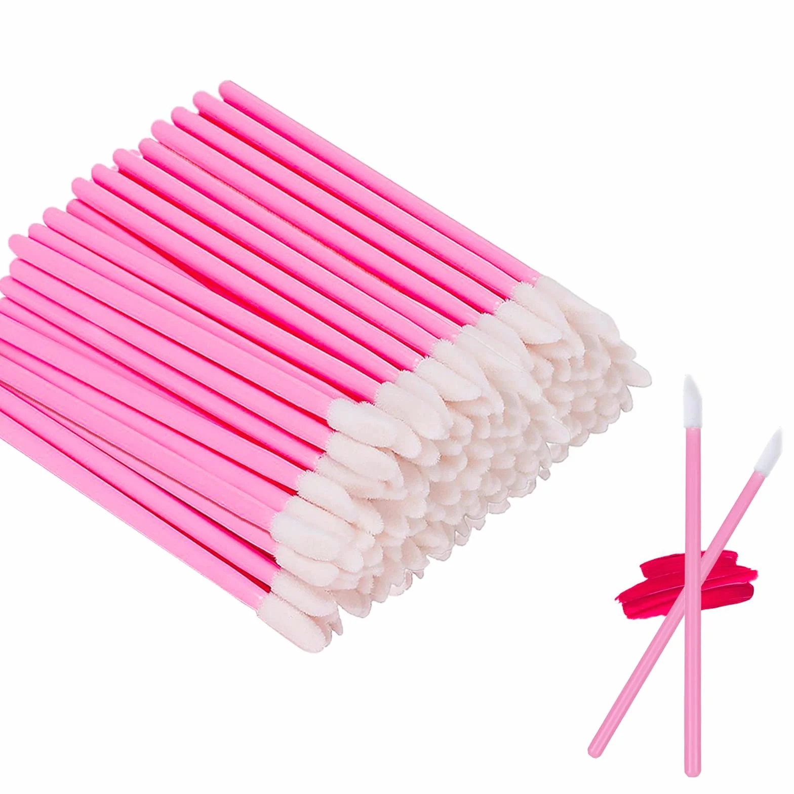 Pinceau à lèvres jetable 100 pièces, Applicateur de Maquillage pour Rouge à lèvres