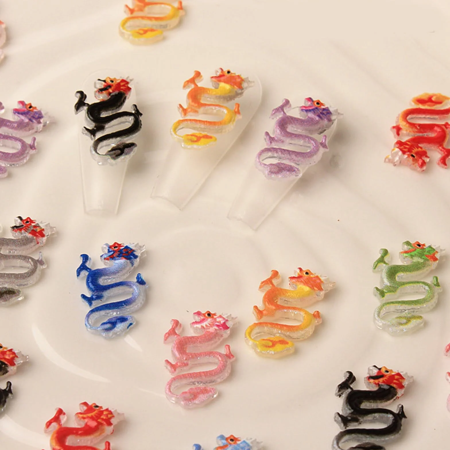 Moules en silicone pour nail art, motif dragon 3D, sculpture ongles