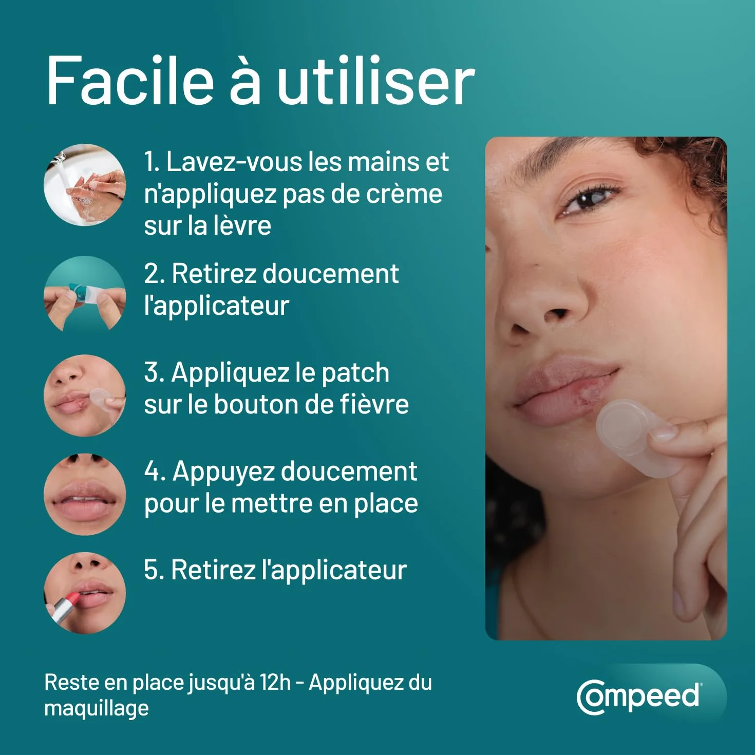 Compeed Patch Bouton de Fièvre Discret Traitement Rapide 15 patchs anti-boutons 1,5 x 1,5 cm