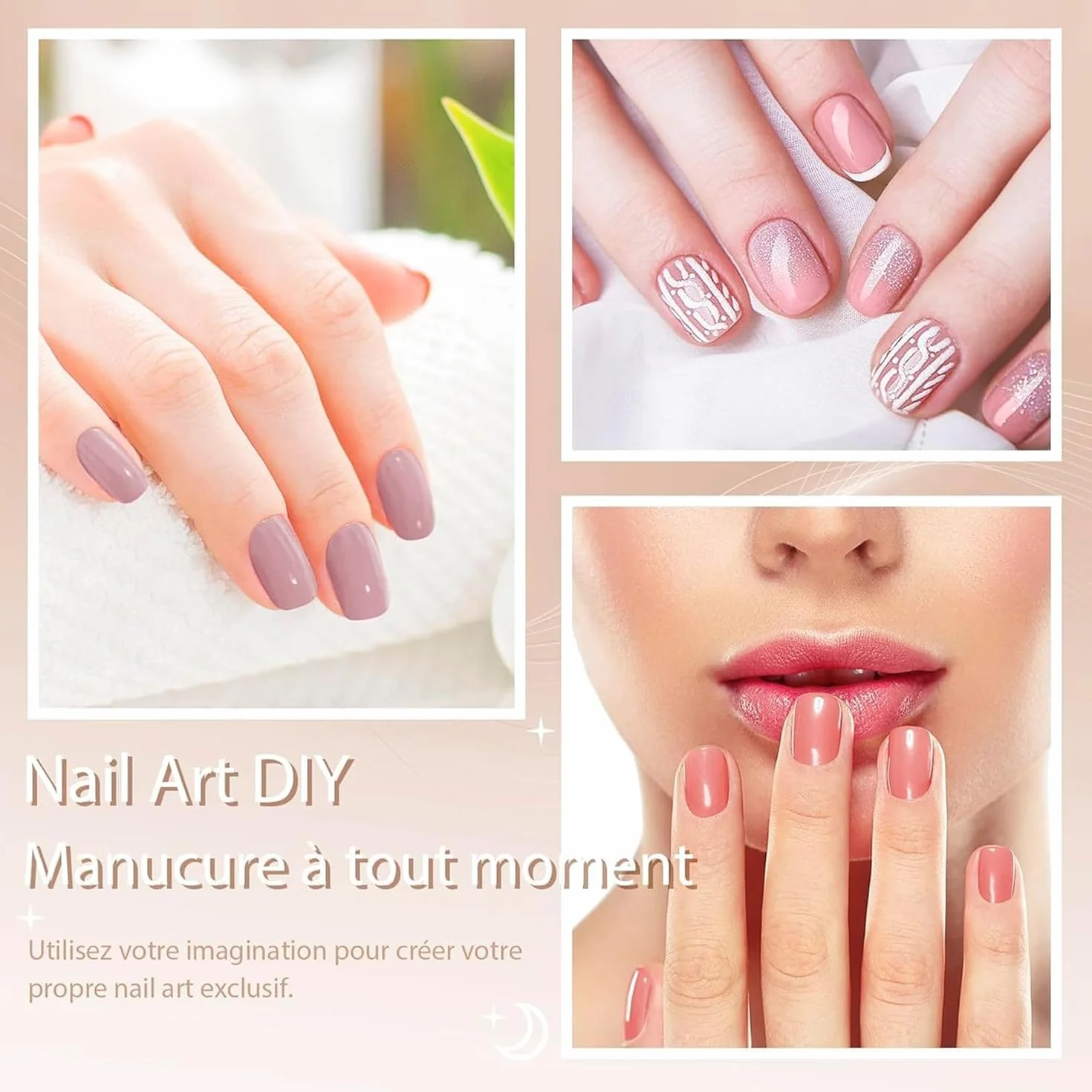 Kit Vernis Semi Permanent Phoenixy 12 Couleurs 8 ml avec Lampe UV 36W Base et Top Coat Complet