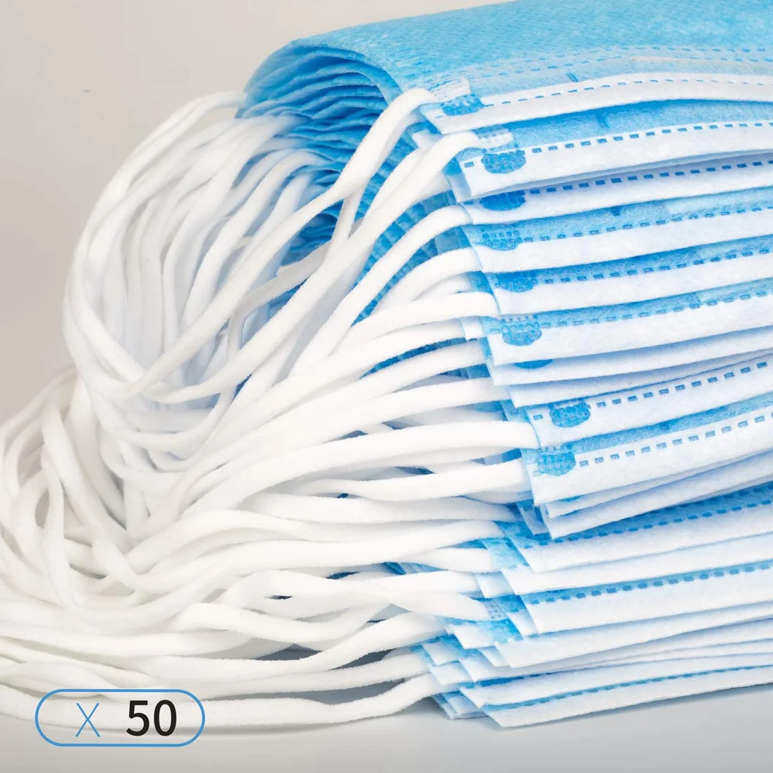 Masque chirurgical jetable EN 14683 type IIR 50 pièces Filtre ≥99%