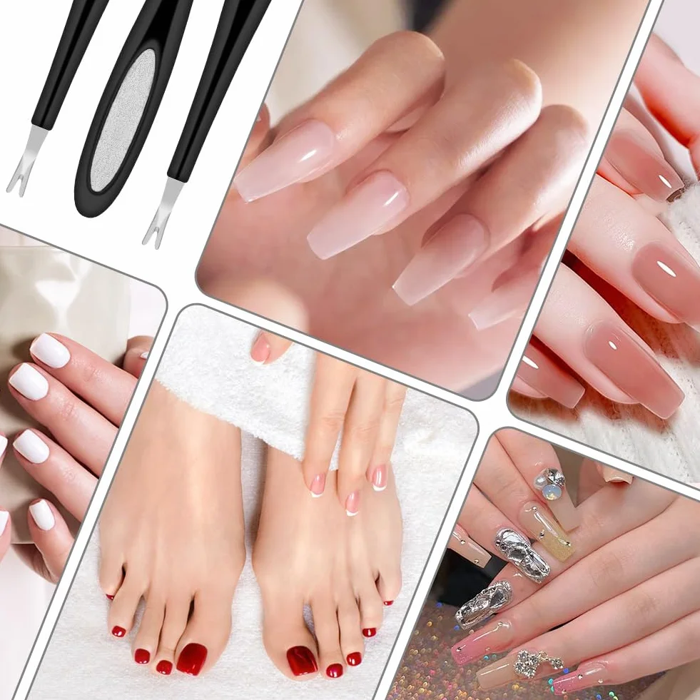 Outil de Soin des Ongles Nail Art Cuticules Trimmer Pusher Fourchette à Cuticules