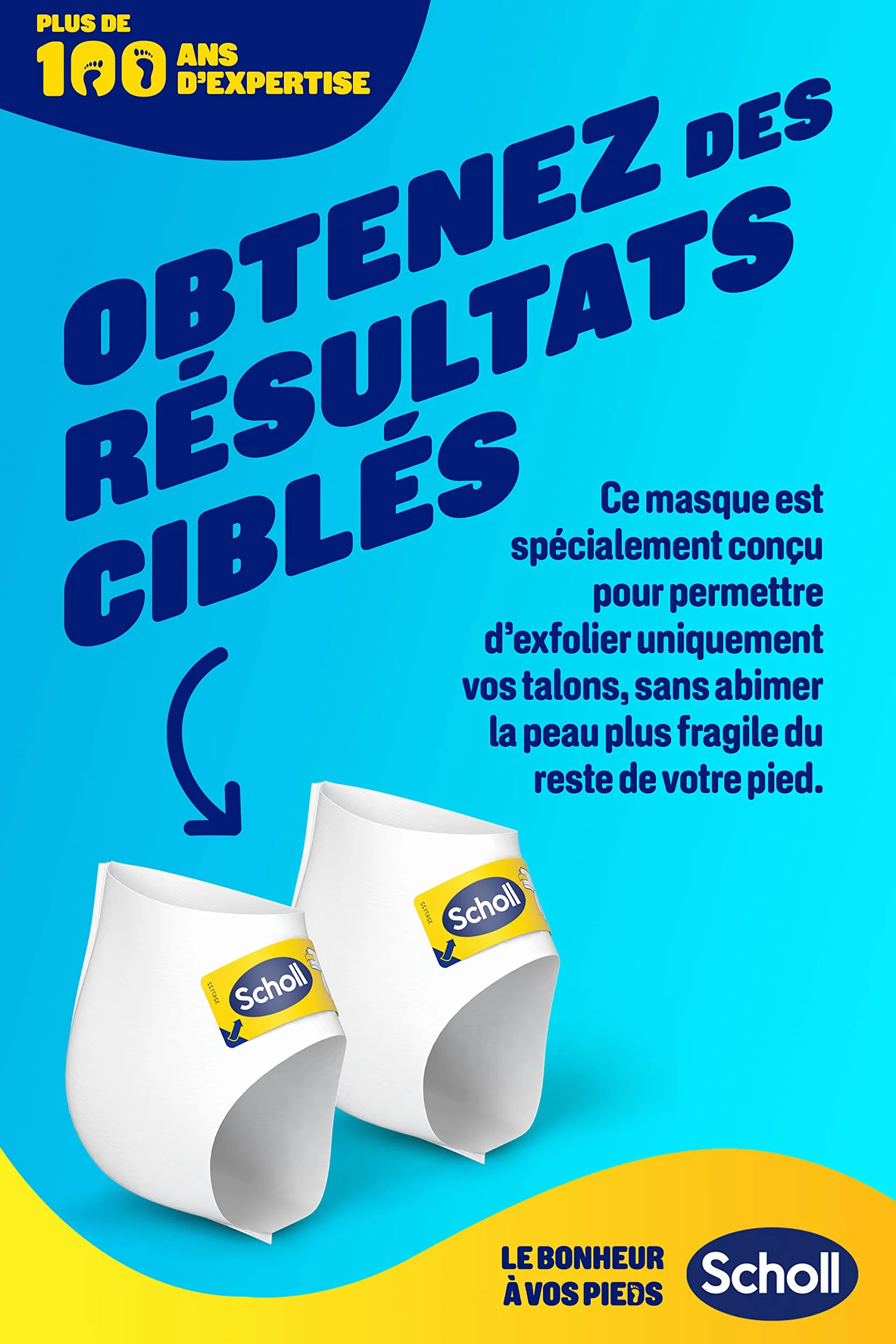 Dr. Scholl's Masque Pieds Exfoliant Peeling Callosités Hydratation Intense 2 Chaussettes