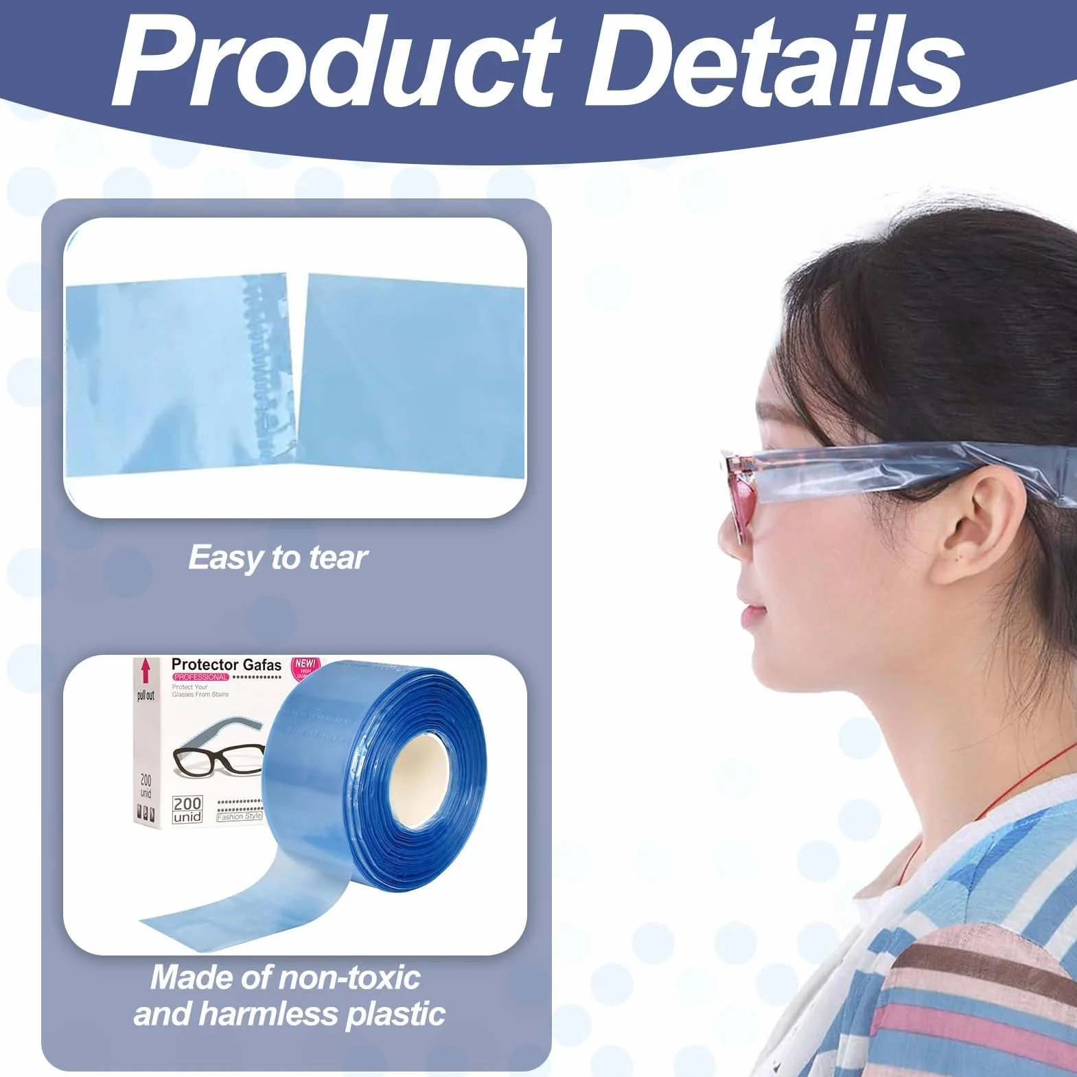 Protège Branches Lunettes Jetables 200PCS Protection Salon Coiffure