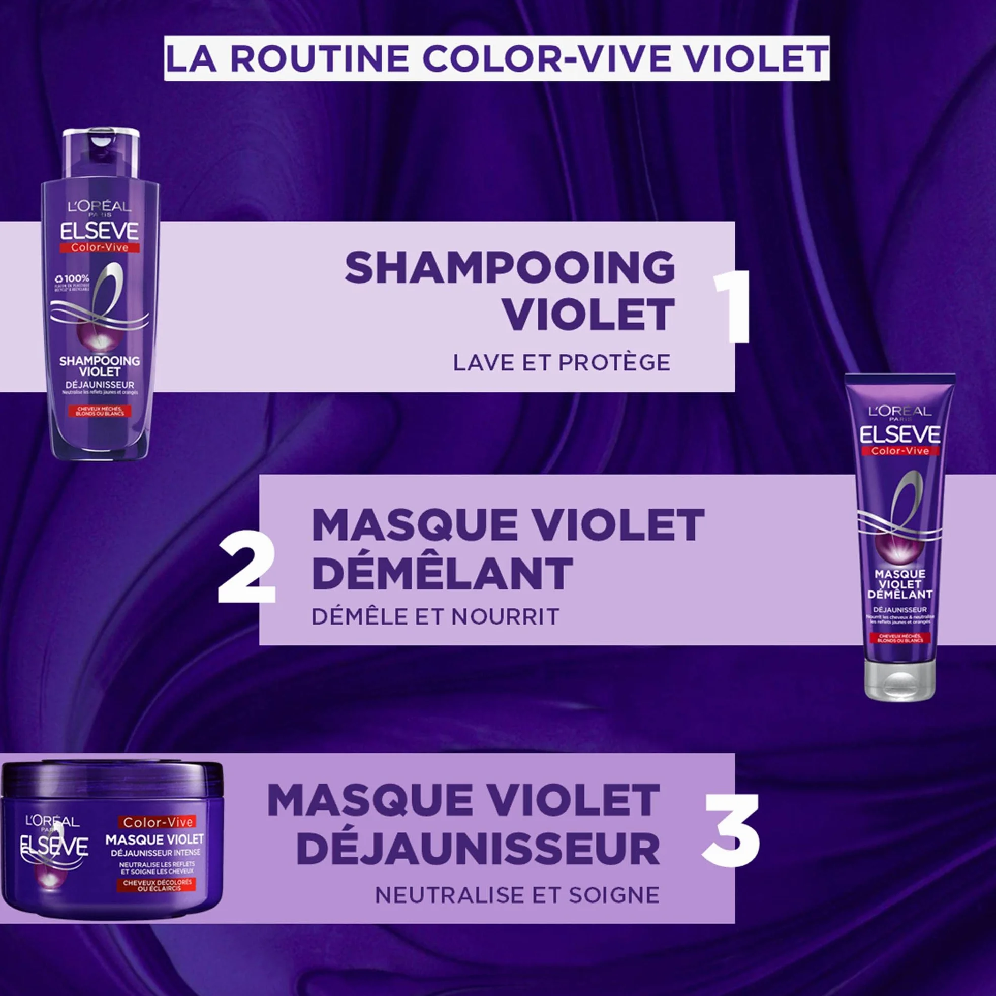 L'Oréal Paris Elseve Color-Vive Shampooing Violet Déjaunisseur 200 ml