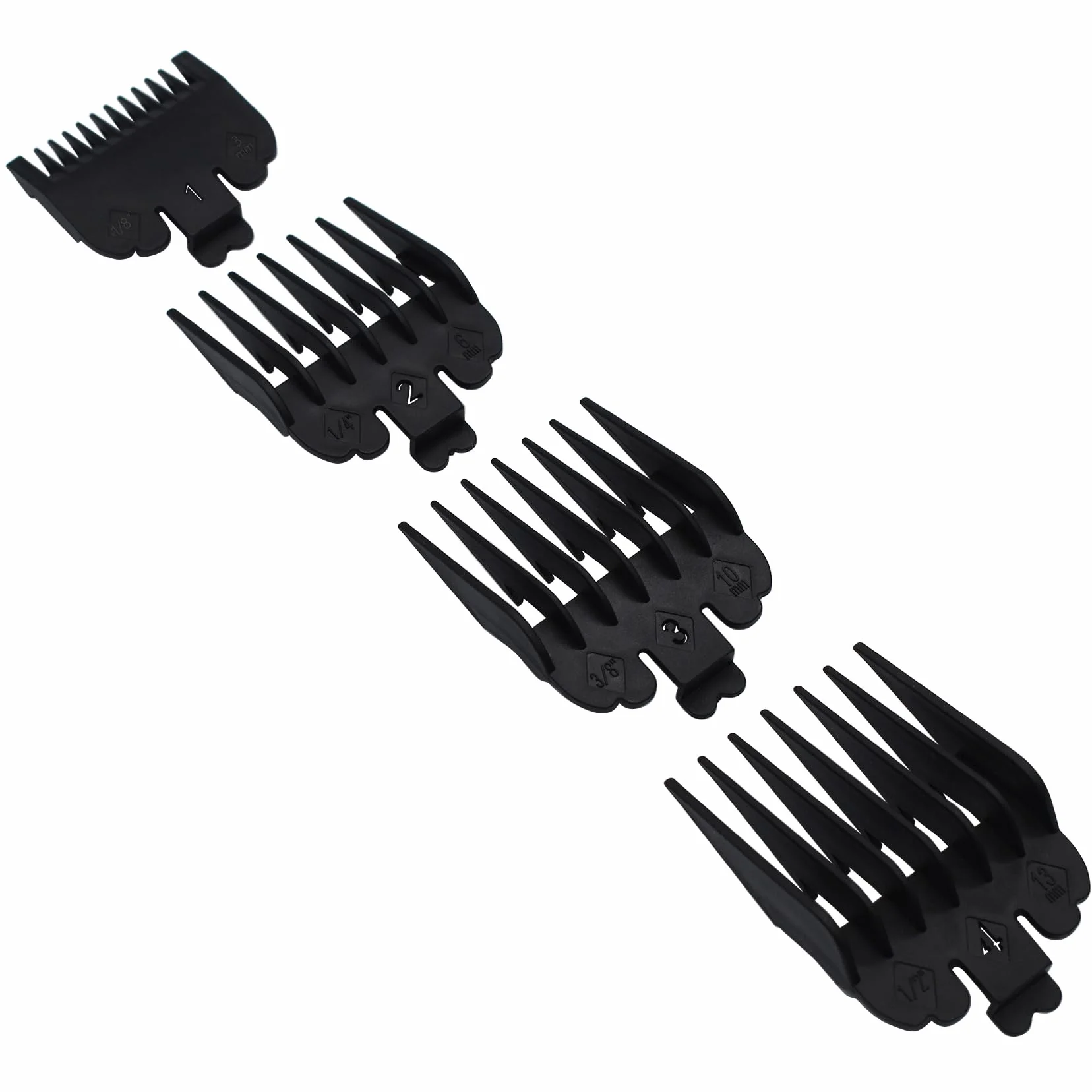 Peignes de fixation professionnels en nylon noir compatibles Wahl Magic Clip Super Taper