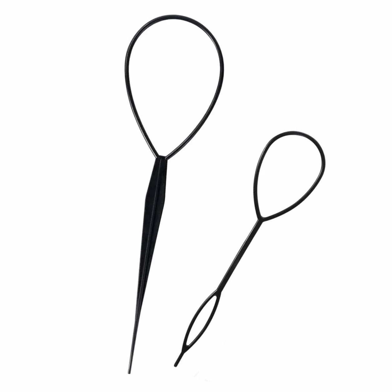 Sularpek Outil de Queue de Cheveux, 2pcs Tresse Coiffure Accessoires pour Femmes et Filles Noir