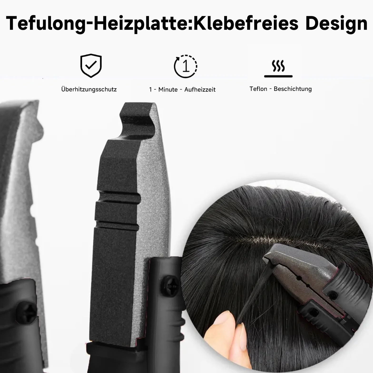 Fér à extensions cheveux professionnel à température réglable et constante, plaque chauffante revêtue de Téflon, corde pivotante pour I/U/Tips ongles