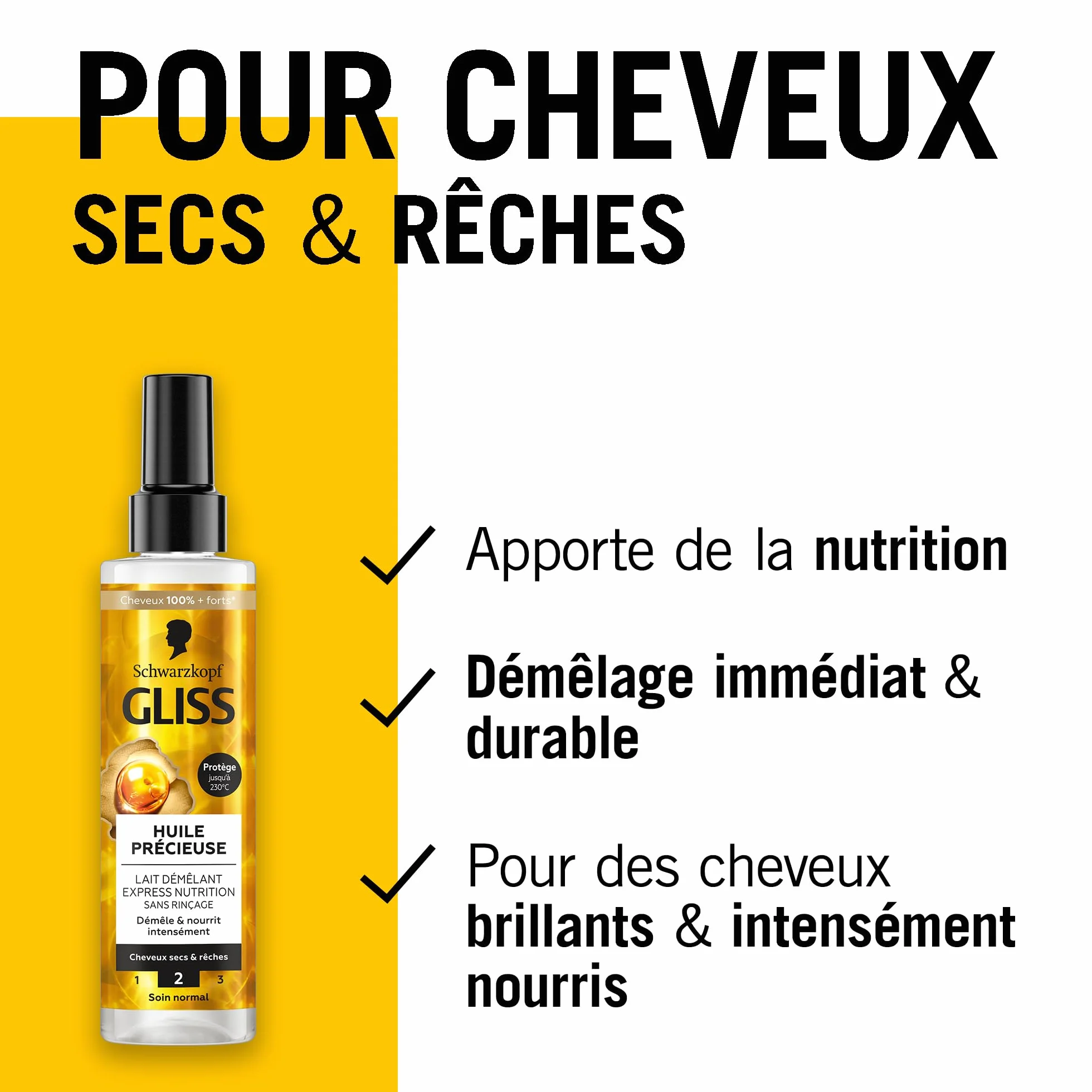 Schwarzkopf Gliss Lait Demelant Express Huile Precieuse Nutrition Protection 230 C 200 ml
