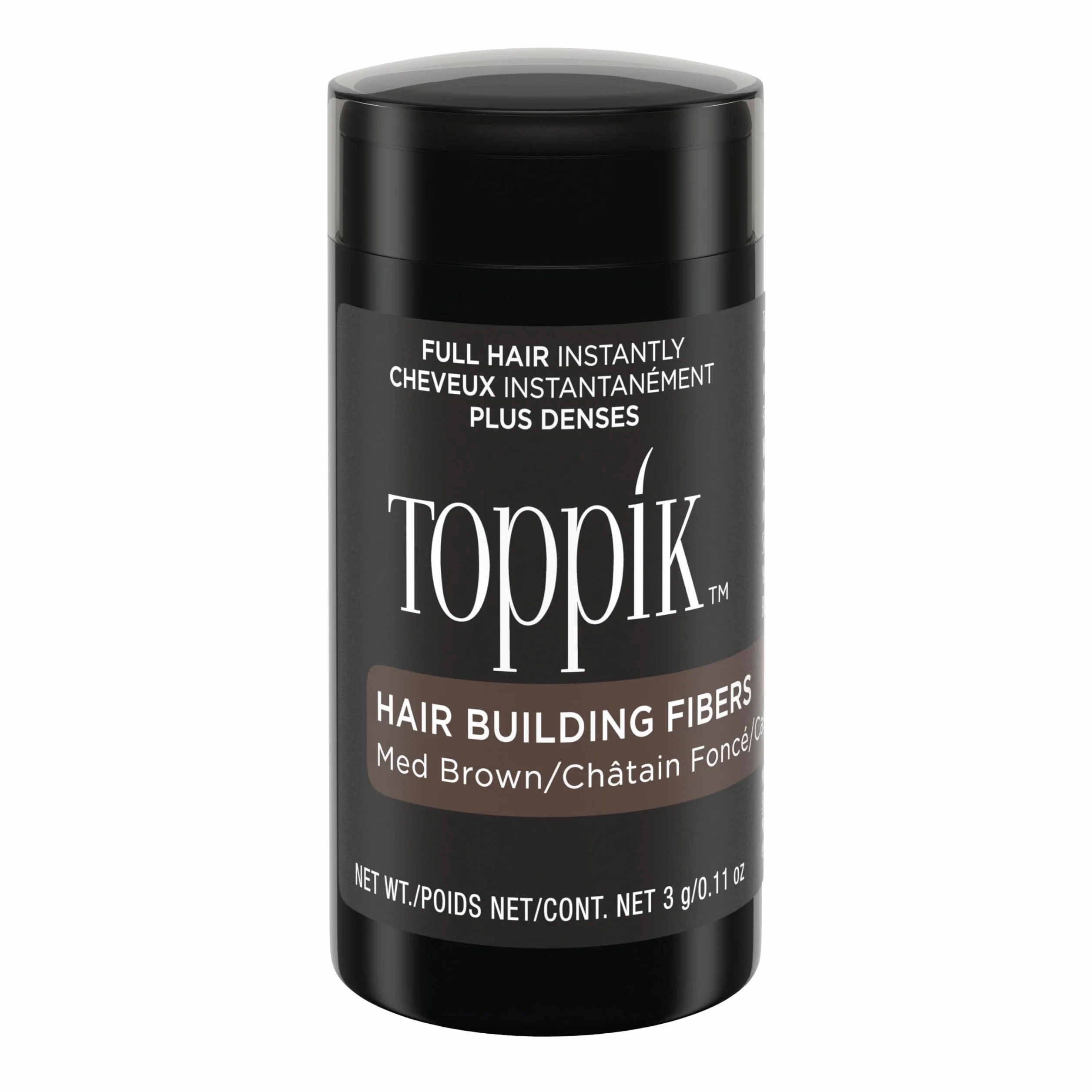 TOPPIK Fibres Capillaires Densifiantes Kératine Brun Cheveux Aspect Naturellement Epais