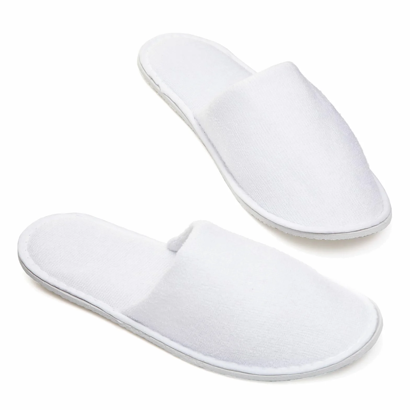 Chausson hotel jetable, pantoufle maison femmes et homme, chausson invites lot, chaussons usage unique, slippers hotel taille unique blanc