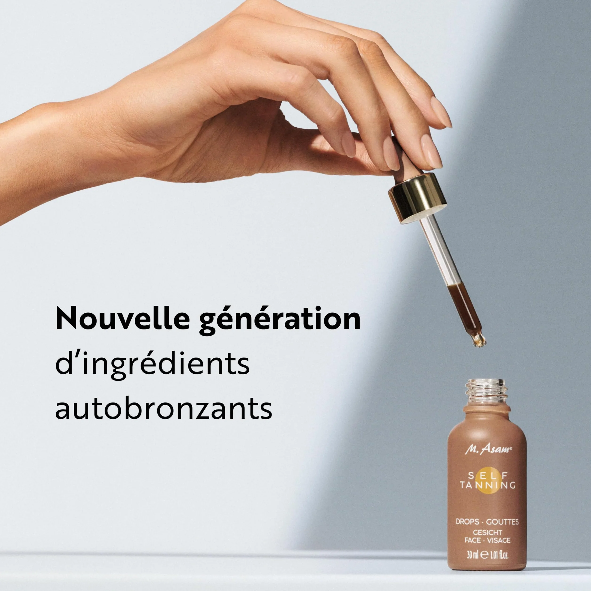 M. Asam SUN Self Tanning Drops (30 ml) - Autobronzant Liquide Concentré À Mélanger Avec La Crème Visage, Intensité De Bronzage Ajustable & Résultat Homogène Sans Traces Après Quelques Heures