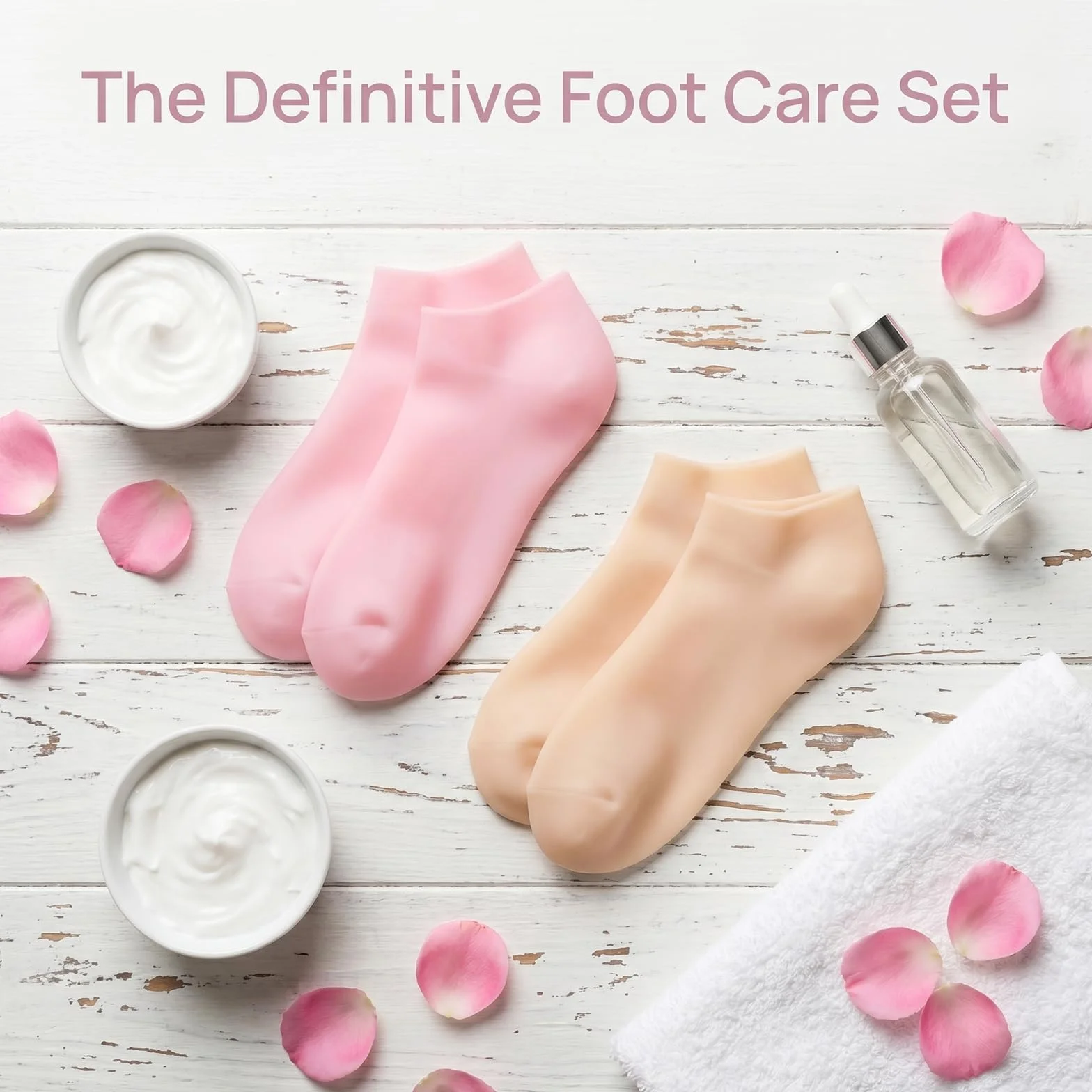 Chaussettes et Gants Hydratants en Silicone 4 Pièces Soin des Mains et Pieds Calleux Secs