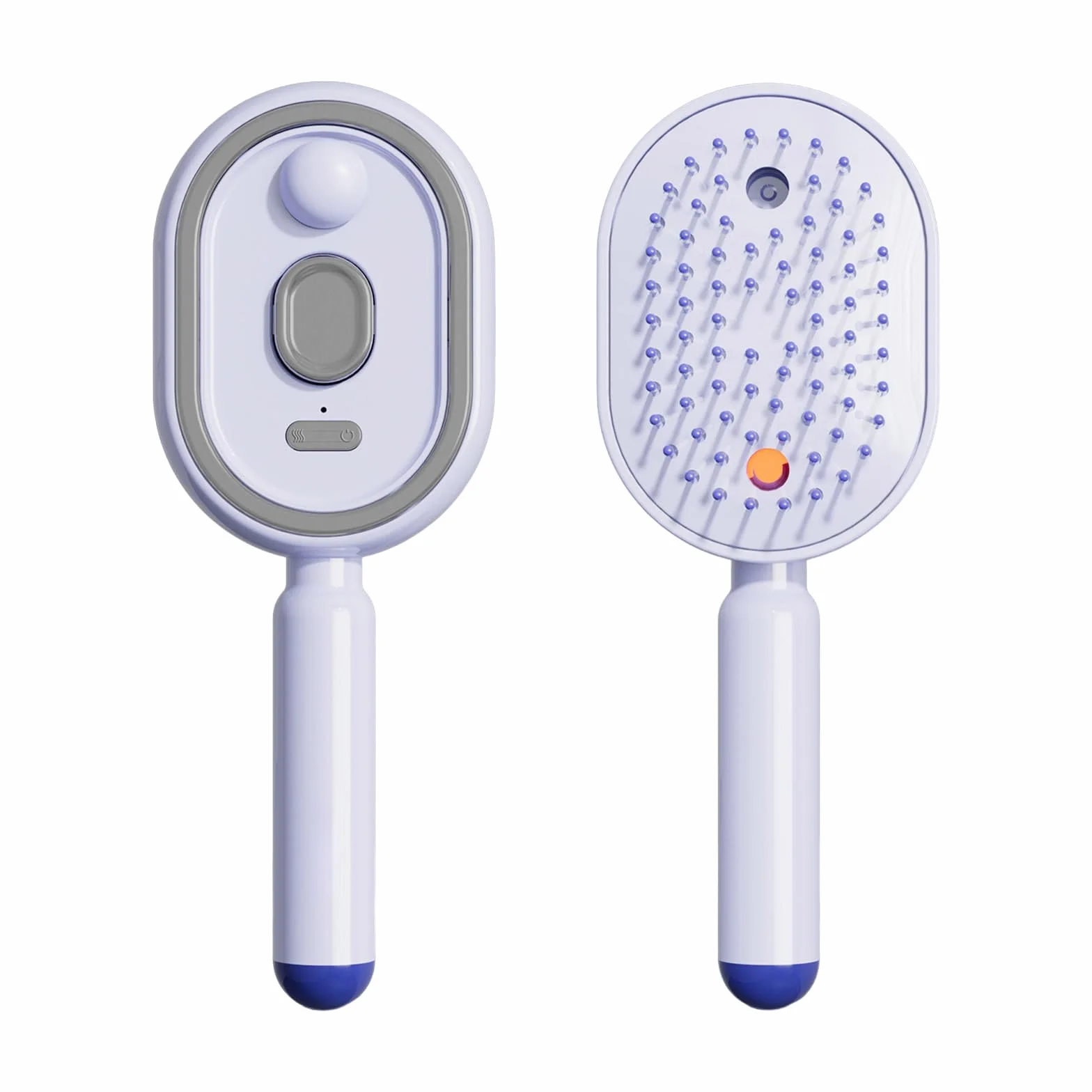 Générique Brosse à vapeur électrique, fer à lisser à vapeur rechargeable avec spray, peigne démêlant antistatique 3 en 1 et massage à coussin d'air, outil de coiffure portable sans fil