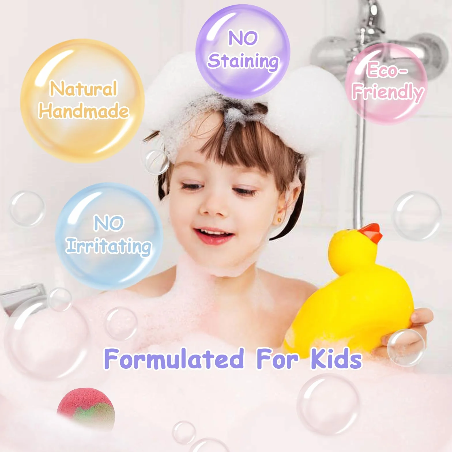 Bombes de bain avec jouet surprise à l'intérieur, ingrédients biologiques et entièrement naturels, bombes de bain pétillantes, idéal pour anniversaire, Pâques, pour garçons et filles