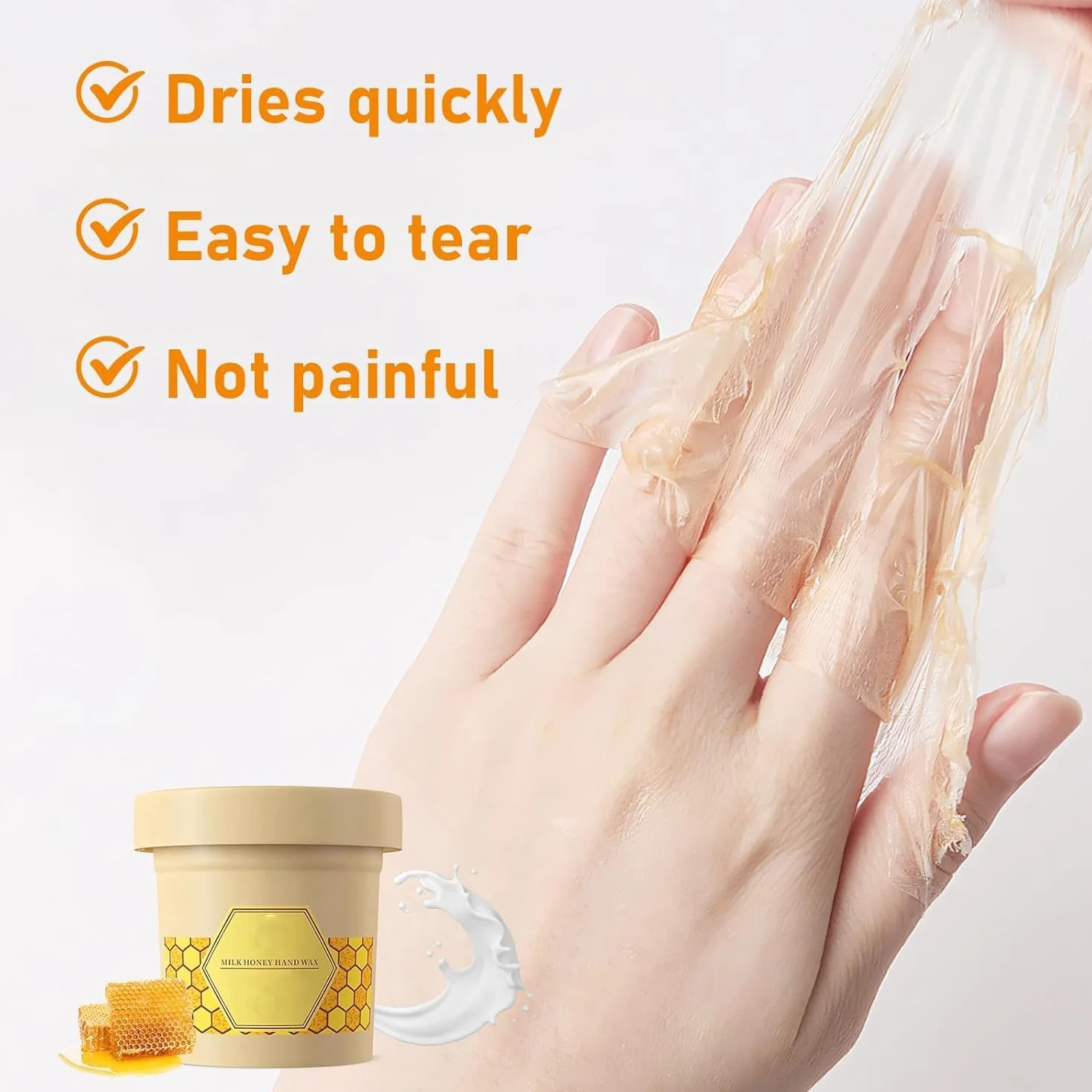 Masque exfoliant au miel et à la cire de lait pour les mains hydratant (1 pièce)