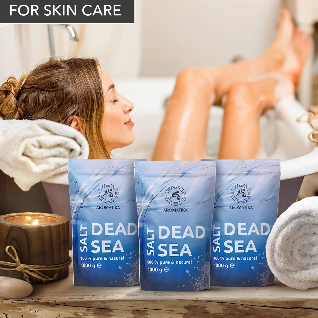 Sel de Mer Morte 3x1000g Sels de Bain Pur et Naturel