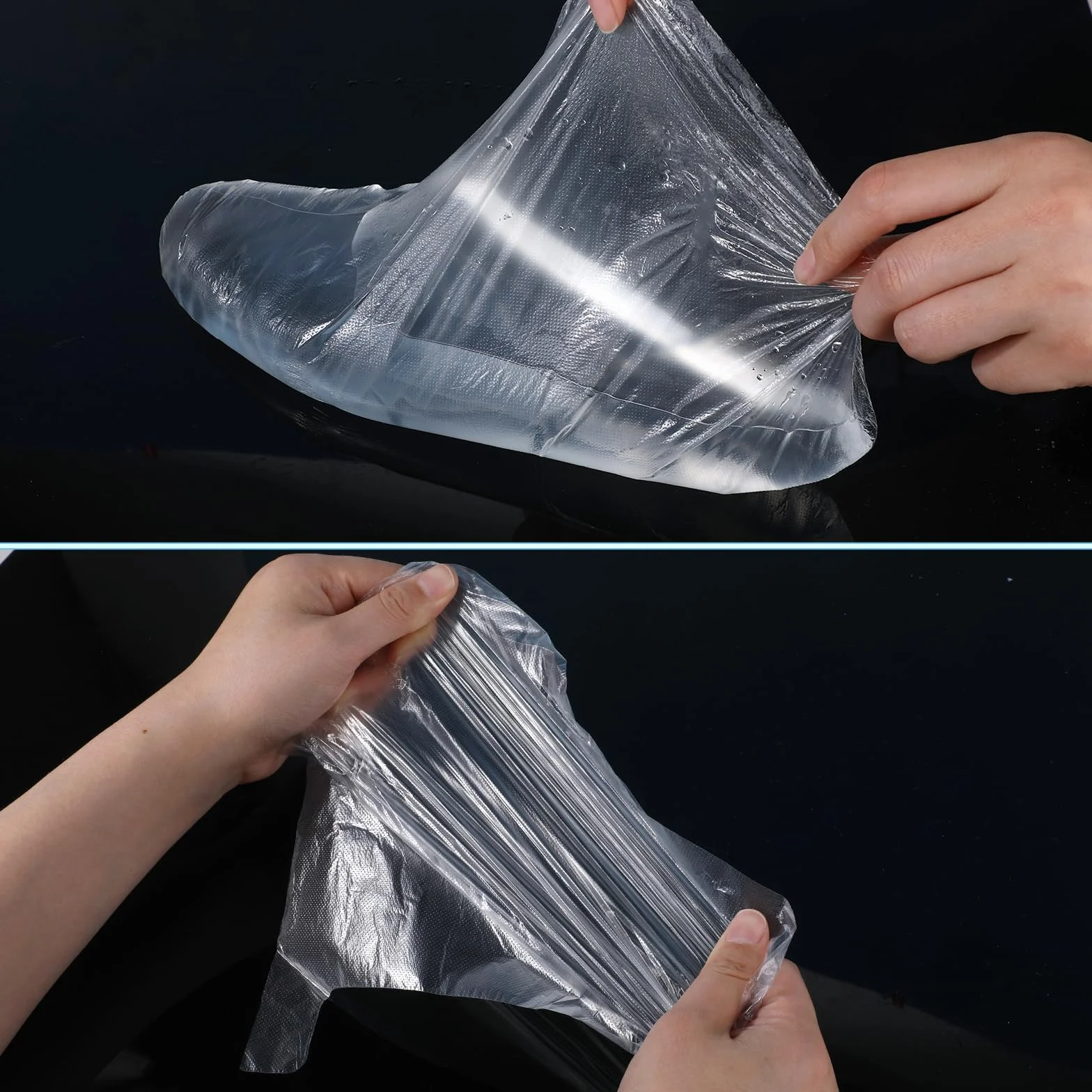 Qianyu Lot de 100 chaussettes jetables en plastique hydratantes pour les pieds, soins de la peau