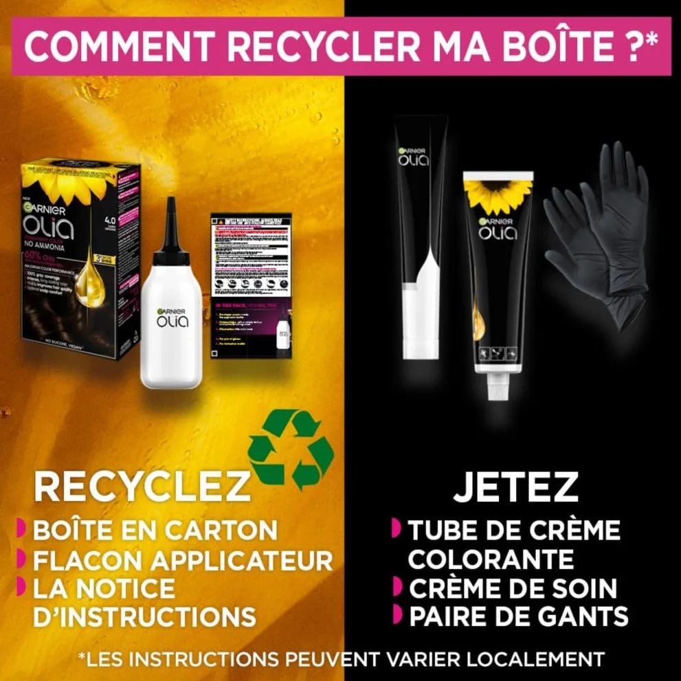 Garnier Olia Coloration Permanente Marron Glacé 4.15 Sans Ammoniaque Huiles Naturelles