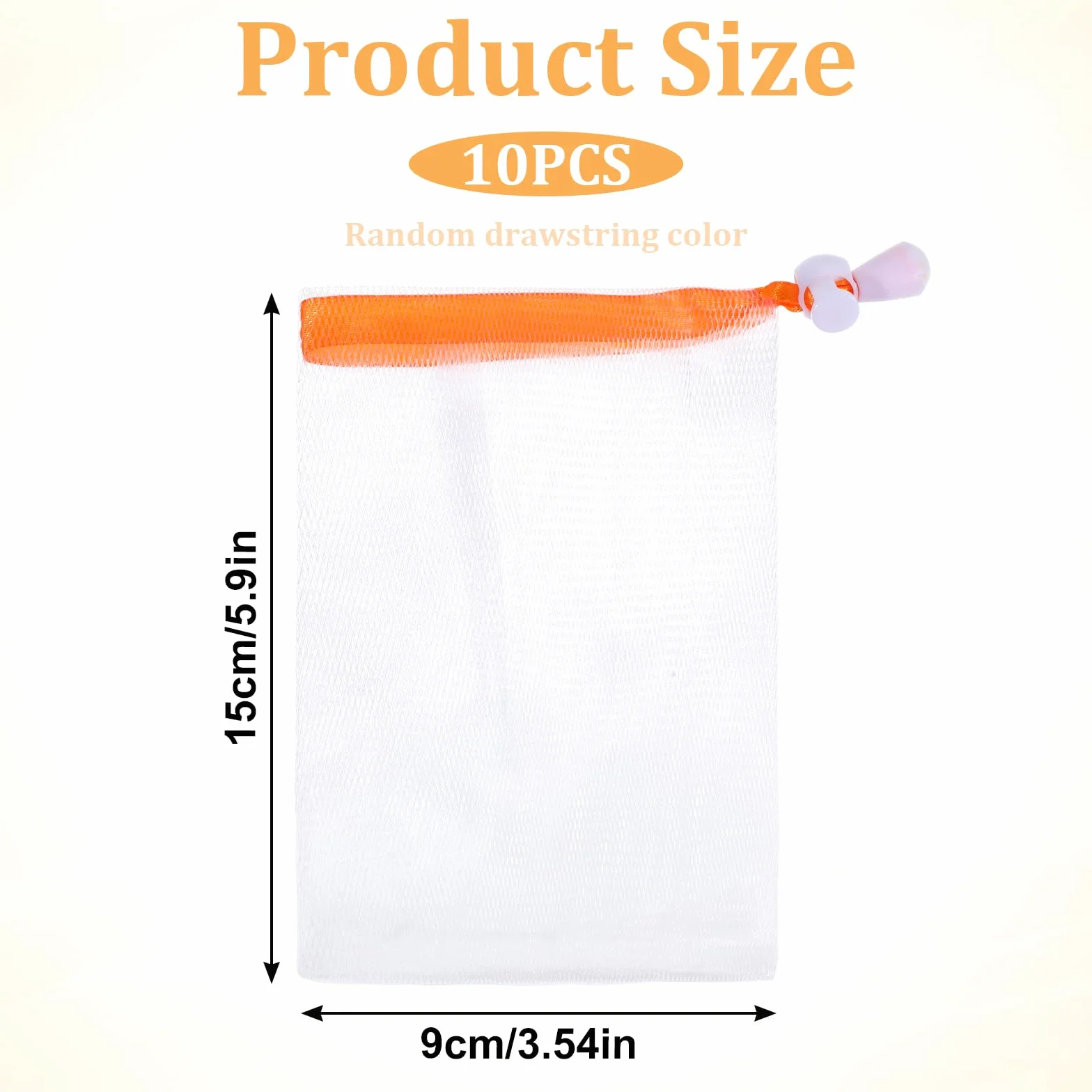 Sac à savon en nylon avec cordon de serrage - Lot de 10 sachets exfoliants pour le bain et le visage