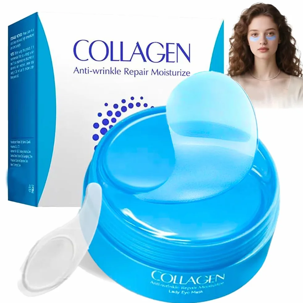 Patch Yeux Collagene Acide Hyaluronique 60 Pcs Anti Cernes Anti-Rides Masque Hydratant Contour des Yeux